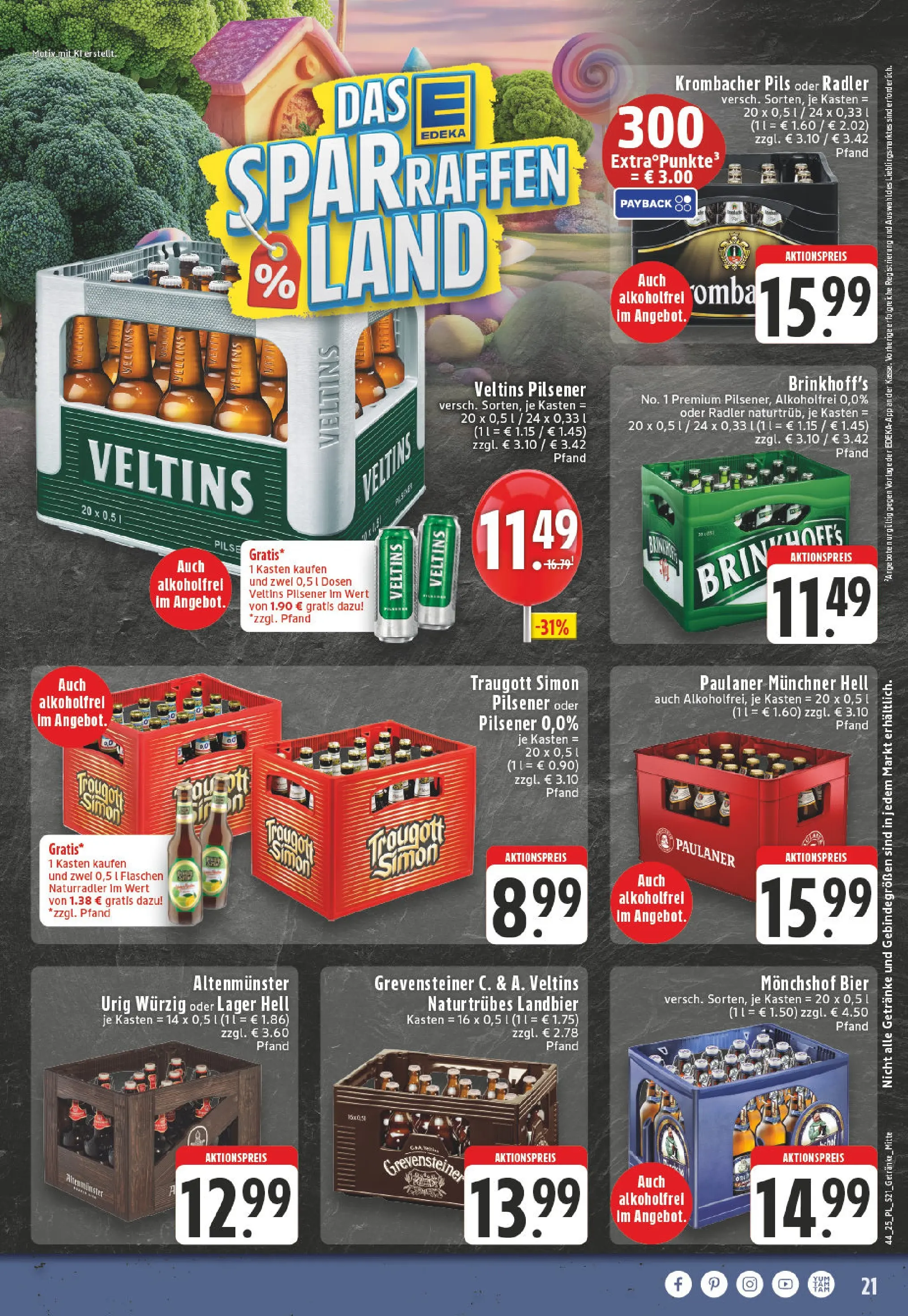 Edeka prospekt Düsseldorf-Derendorf	 (ab 26.10.2025) » Angebote Online | Seite: 21 | Produkte: Monchshof, Pils, Paulaner, Veltins