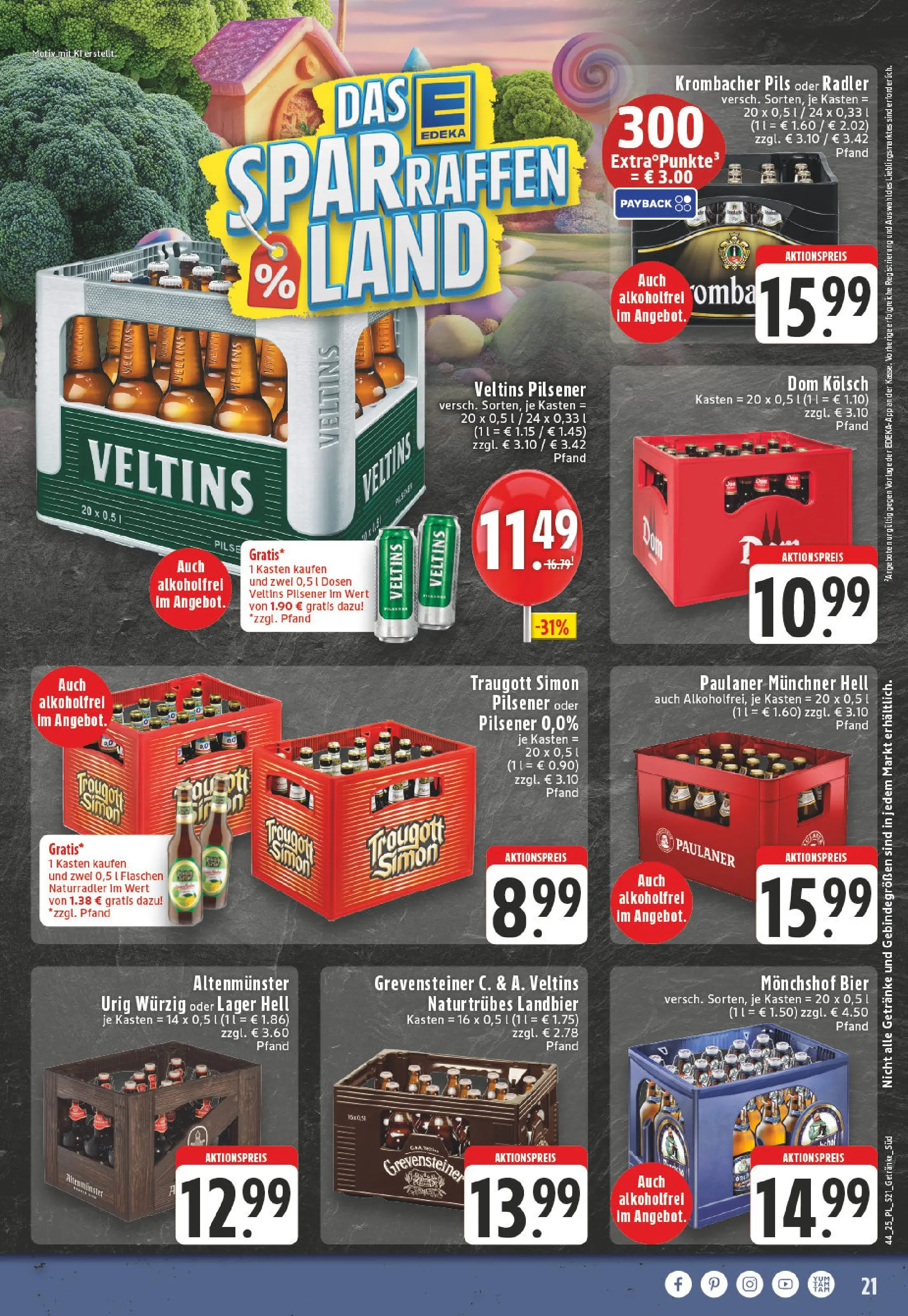Edeka prospekt Bornheim	 (ab 26.10.2025) » Angebote Online | Seite: 21 | Produkte: Monchshof, Bier, Paulaner, Veltins