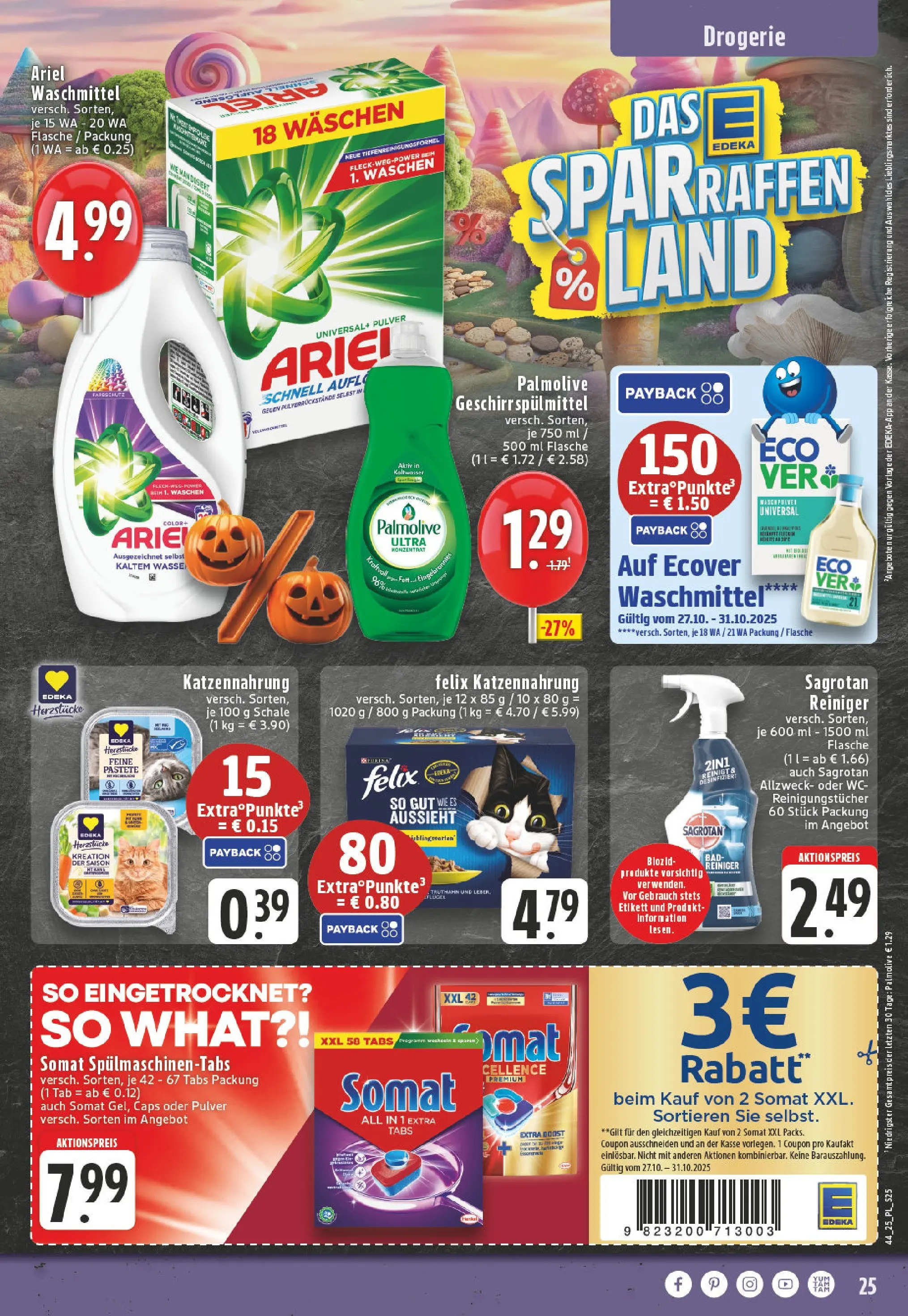 Edeka prospekt Eschweiler-Dürwiß	 (ab 26.10.2025) » Angebote Online | Seite: 25 | Produkte: Ariel, Waschmittel, Spülmaschinentabs, Geschirrspülmittel