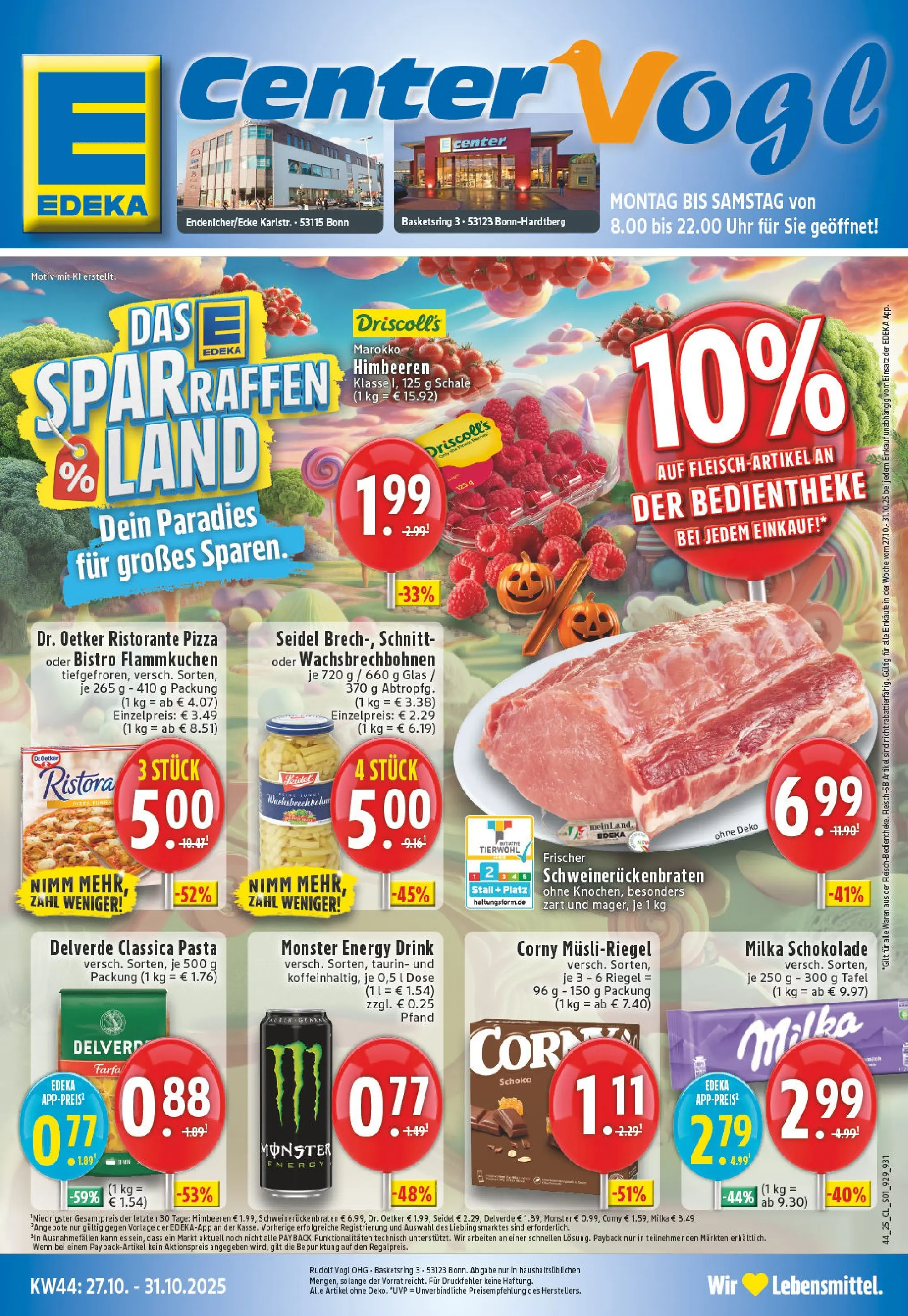 Edeka prospekt Bonn	 (ab 26.10.2025) » Angebote Online | Seite: 1 | Produkte: Himbeeren, Schokolade, Pasta, Pizza