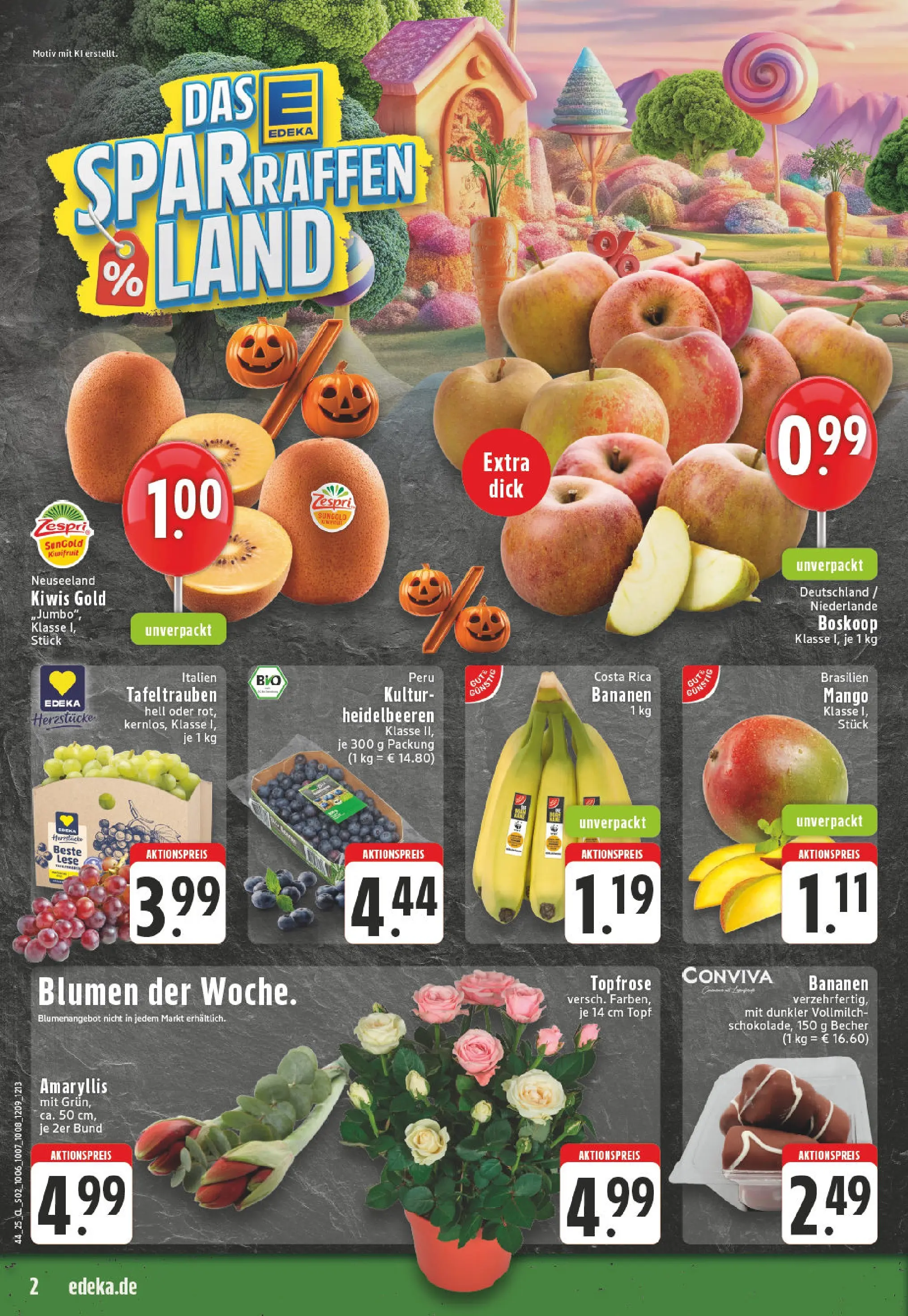 Edeka prospekt Dorsten	 (ab 26.10.2025) » Angebote Online | Seite: 2 | Produkte: Blumen, Bananen, Heidelbeeren, Kiwi
