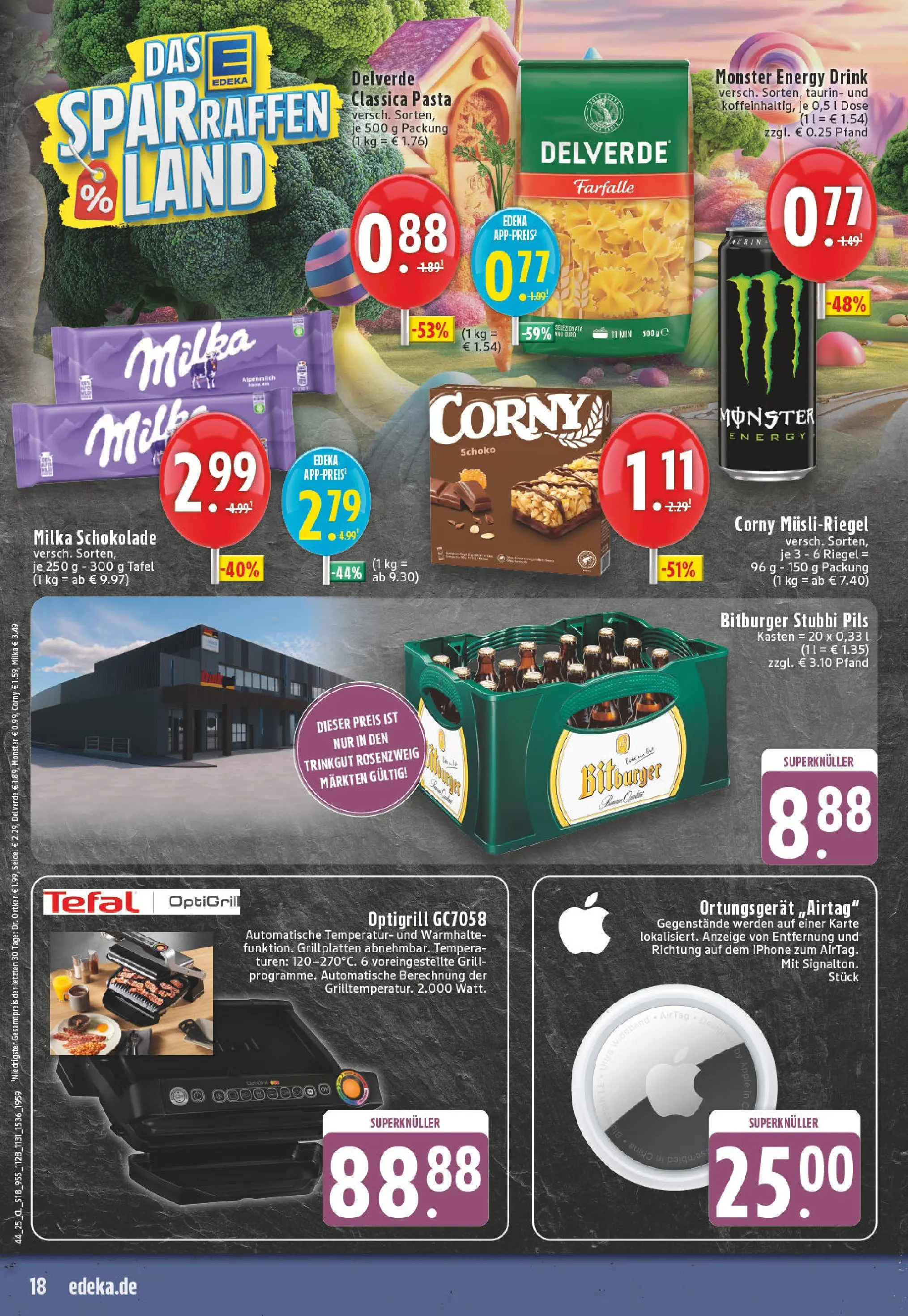 Edeka prospekt Düren	 (ab 26.10.2025) » Angebote Online | Seite: 18 | Produkte: Bitburger, Milka schokolade, Milka, Pasta