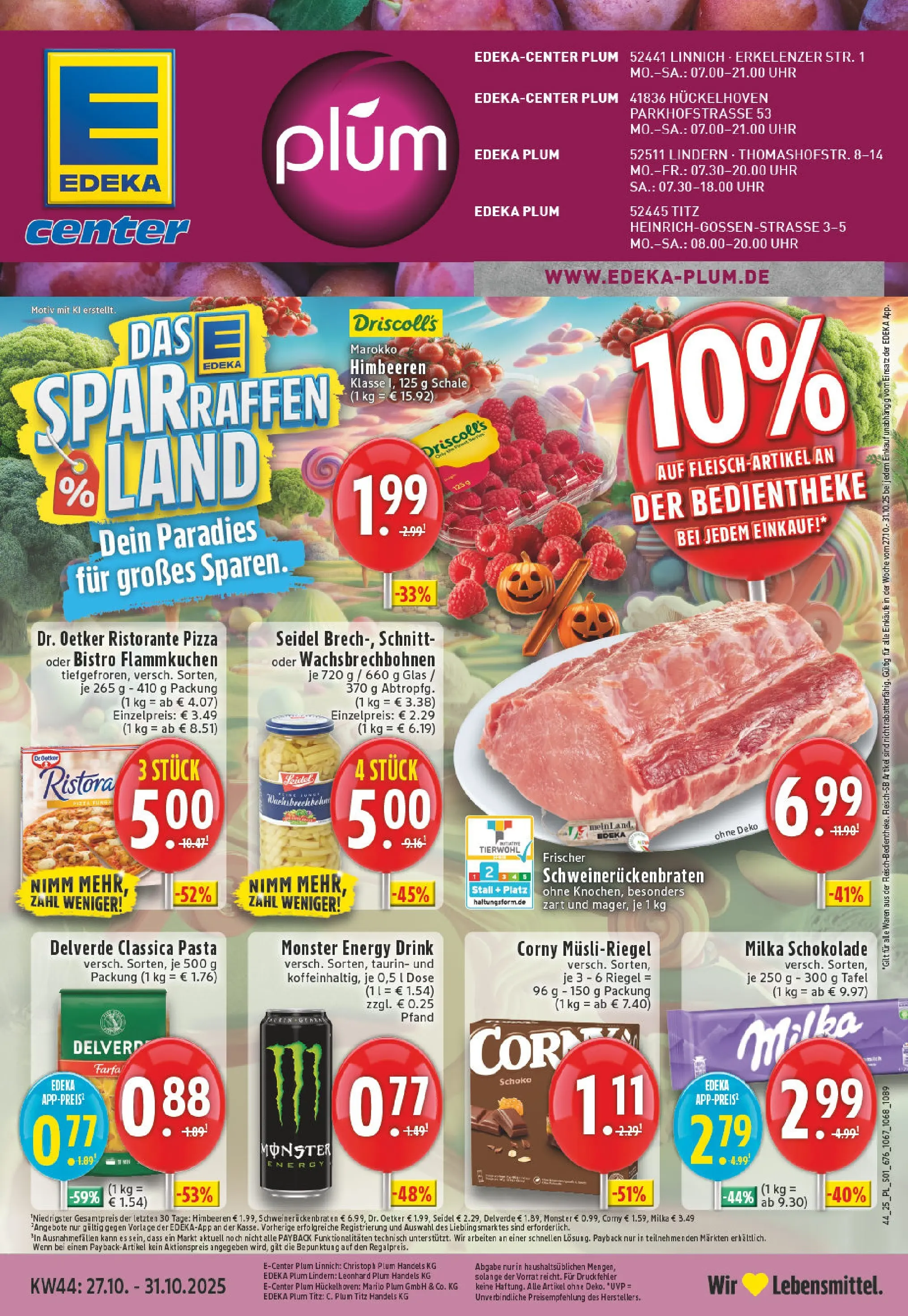 Edeka prospekt Linnich	 (ab 26.10.2025) » Angebote Online | Seite: 1 | Produkte: Energy, Monster, Pizza, Uhr