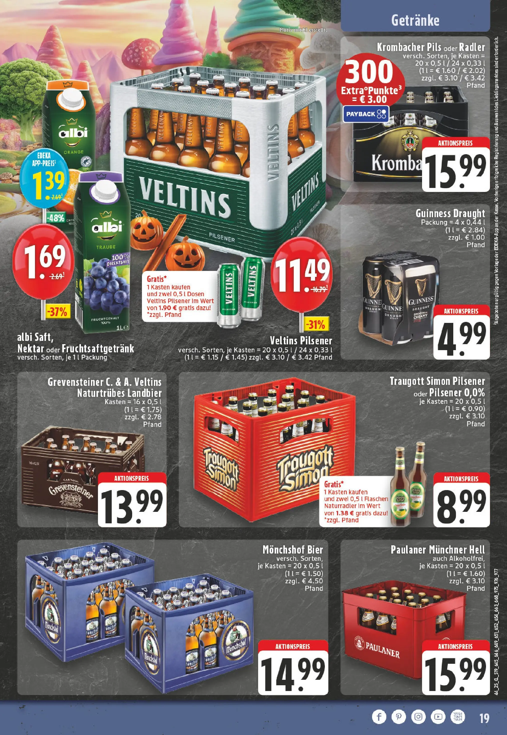 Edeka prospekt Mülheim / Ruhr	 (ab 26.10.2025) » Angebote Online | Seite: 19 | Produkte: Monchshof, Pils, Paulaner, Veltins