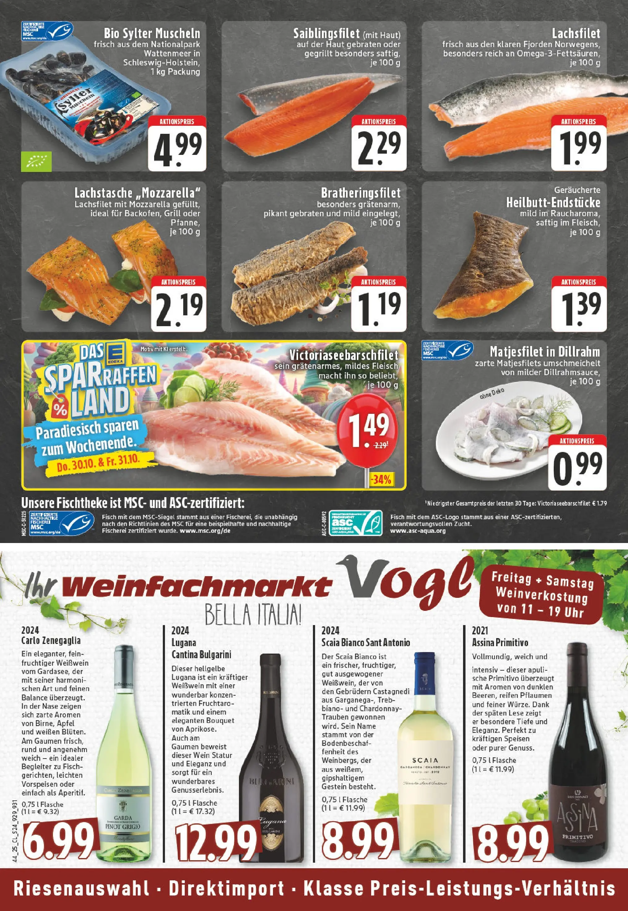 Edeka prospekt Bonn	 (ab 26.10.2025) » Angebote Online | Seite: 24 | Produkte: Trauben, Mozzarella, Fisch, Wein