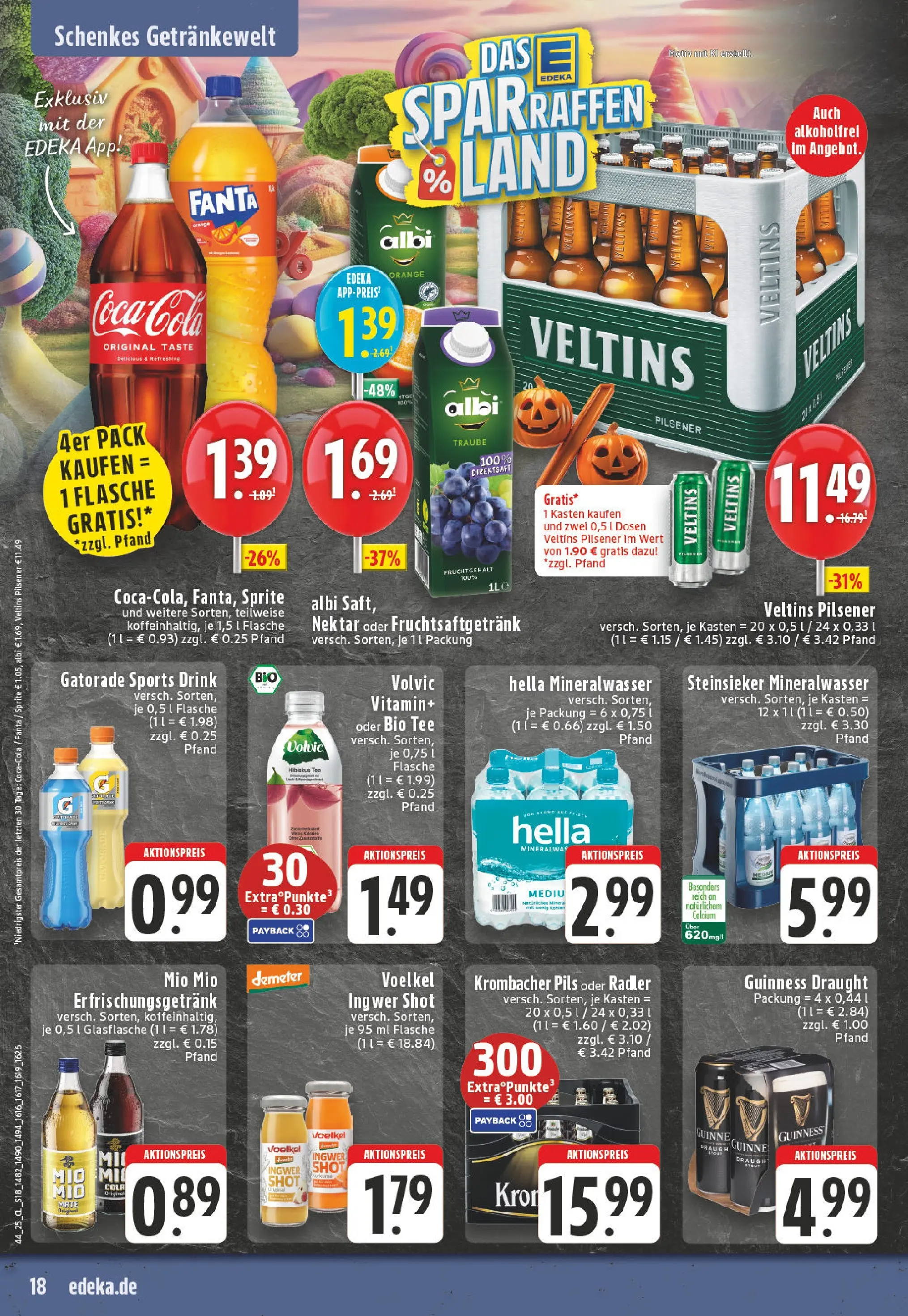 Edeka prospekt Harsewinkel	 (ab 26.10.2025) » Angebote Online | Seite: 18 | Produkte: Pils, Mineralwasser, Saft, Veltins
