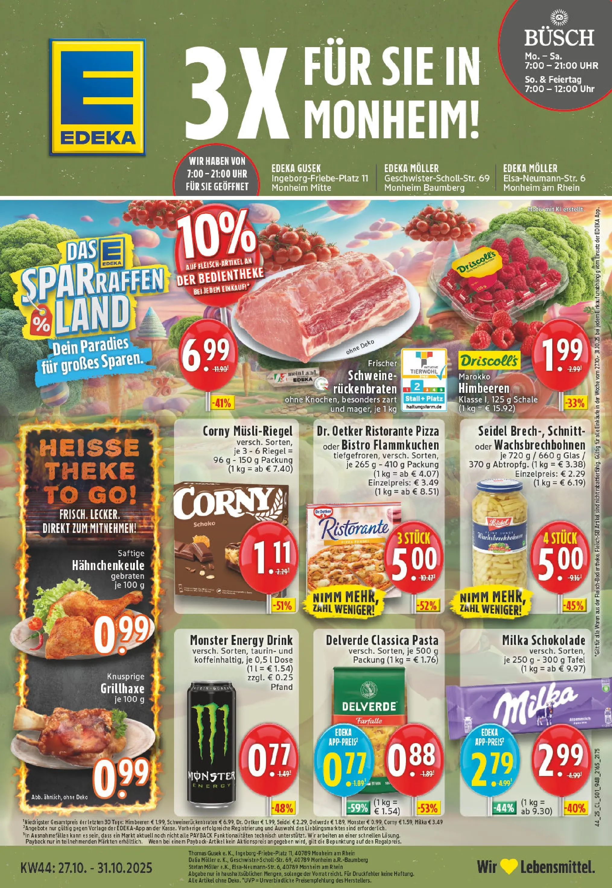 Edeka prospekt Monheim Am Rhein	 (ab 26.10.2025) » Angebote Online | Seite: 1 | Produkte: Energy, Milka schokolade, Milka, Pasta
