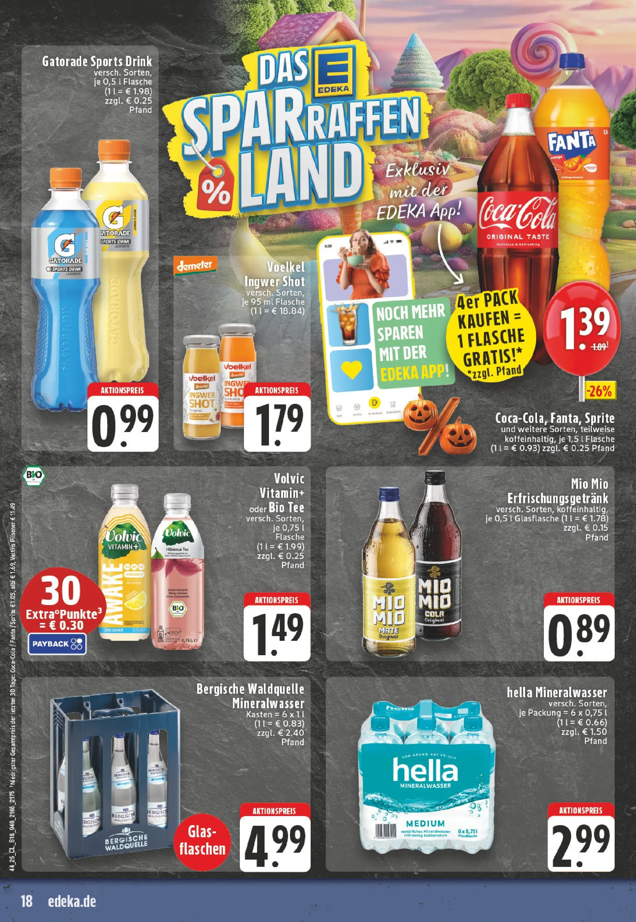 Edeka prospekt Monheim Am Rhein	 (ab 26.10.2025) » Angebote Online | Seite: 18 | Produkte: Fanta, Sprite, Mineralwasser, Volvic
