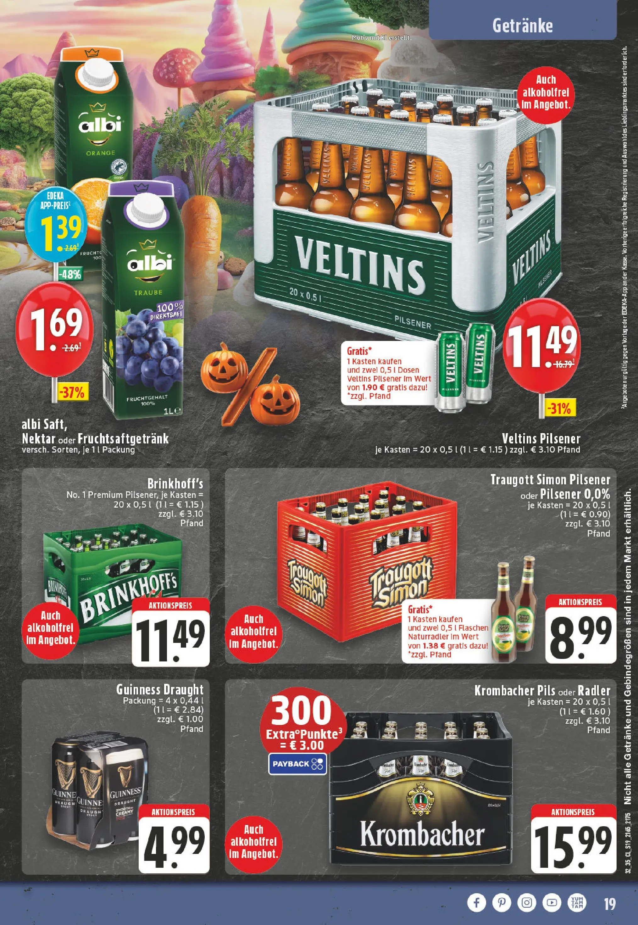 Edeka prospekt Monheim Am Rhein	 (ab 26.10.2025) » Angebote Online | Seite: 19 | Produkte: Pils, Radler, Krombacher, Veltins