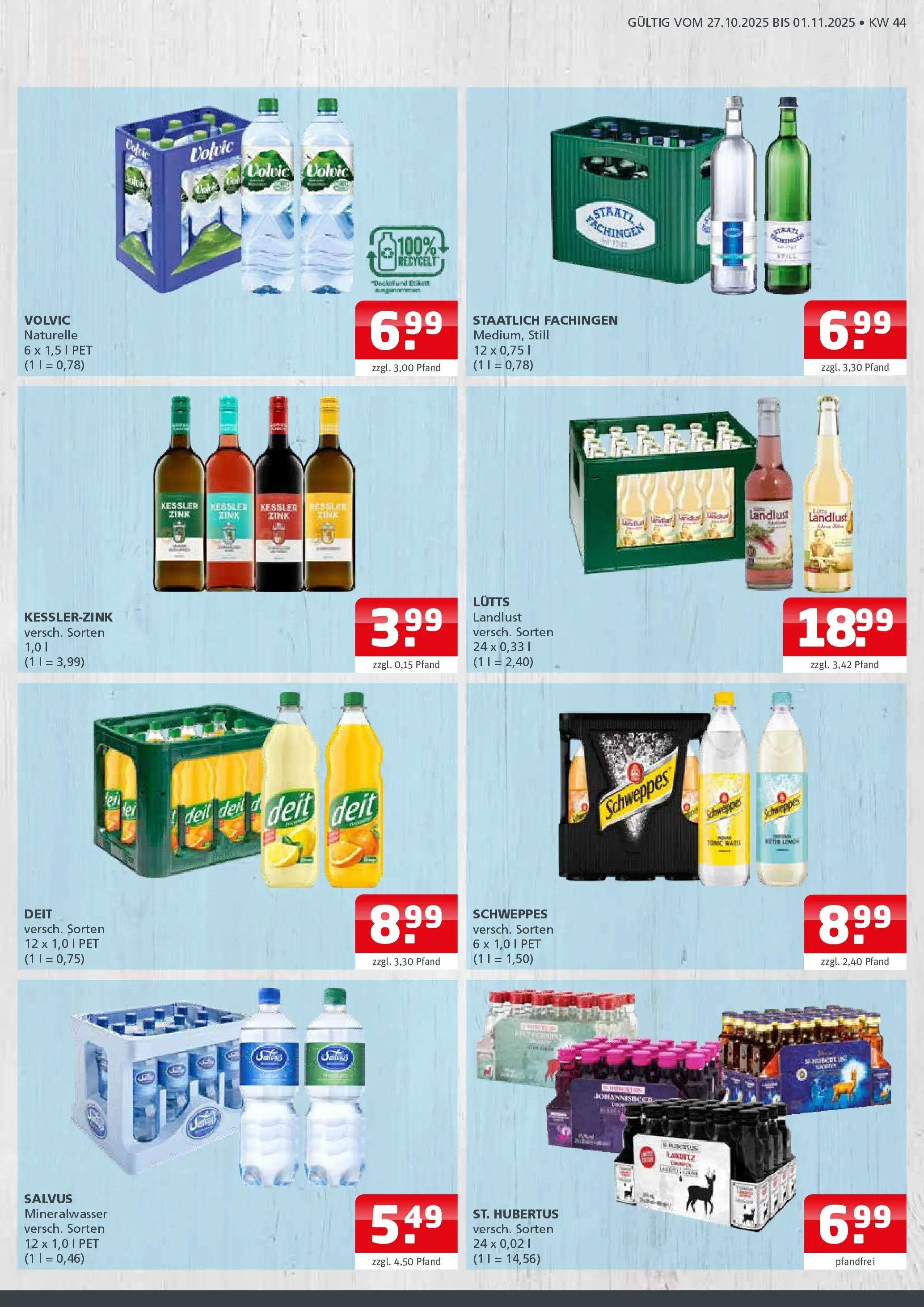 Entdecke - Getränke Ellerkamp: Getränkeangebote (ab 26.10.2025) zum Blättern | Seite: 3 | Produkte: Schweppes, Mineralwasser, Volvic