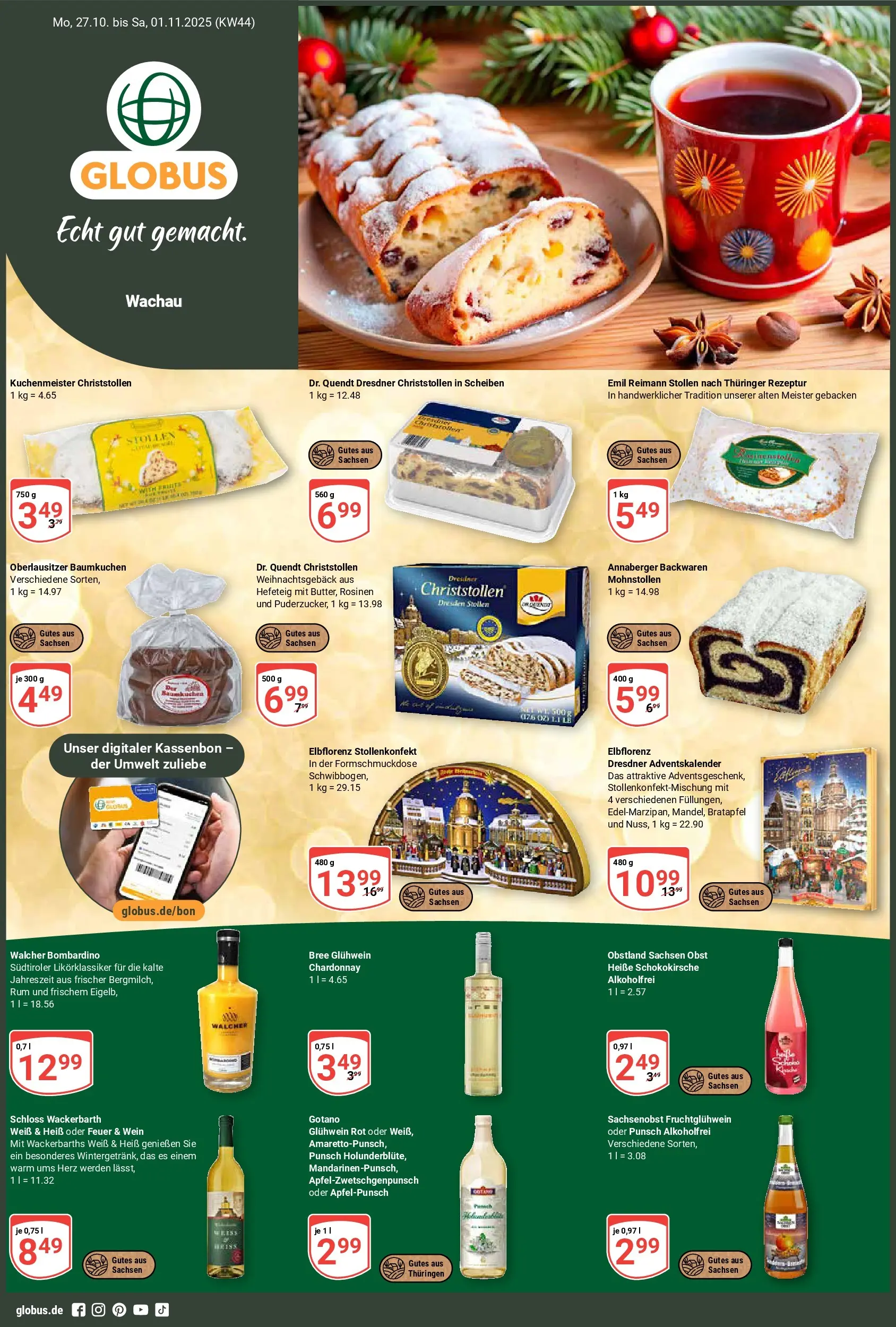 Globus prospekt Markkleeberg	 (ab 26.10.2025) » Angebote online | Seite: 1 | Produkte: Rum, Bree, Rosinen, Wein