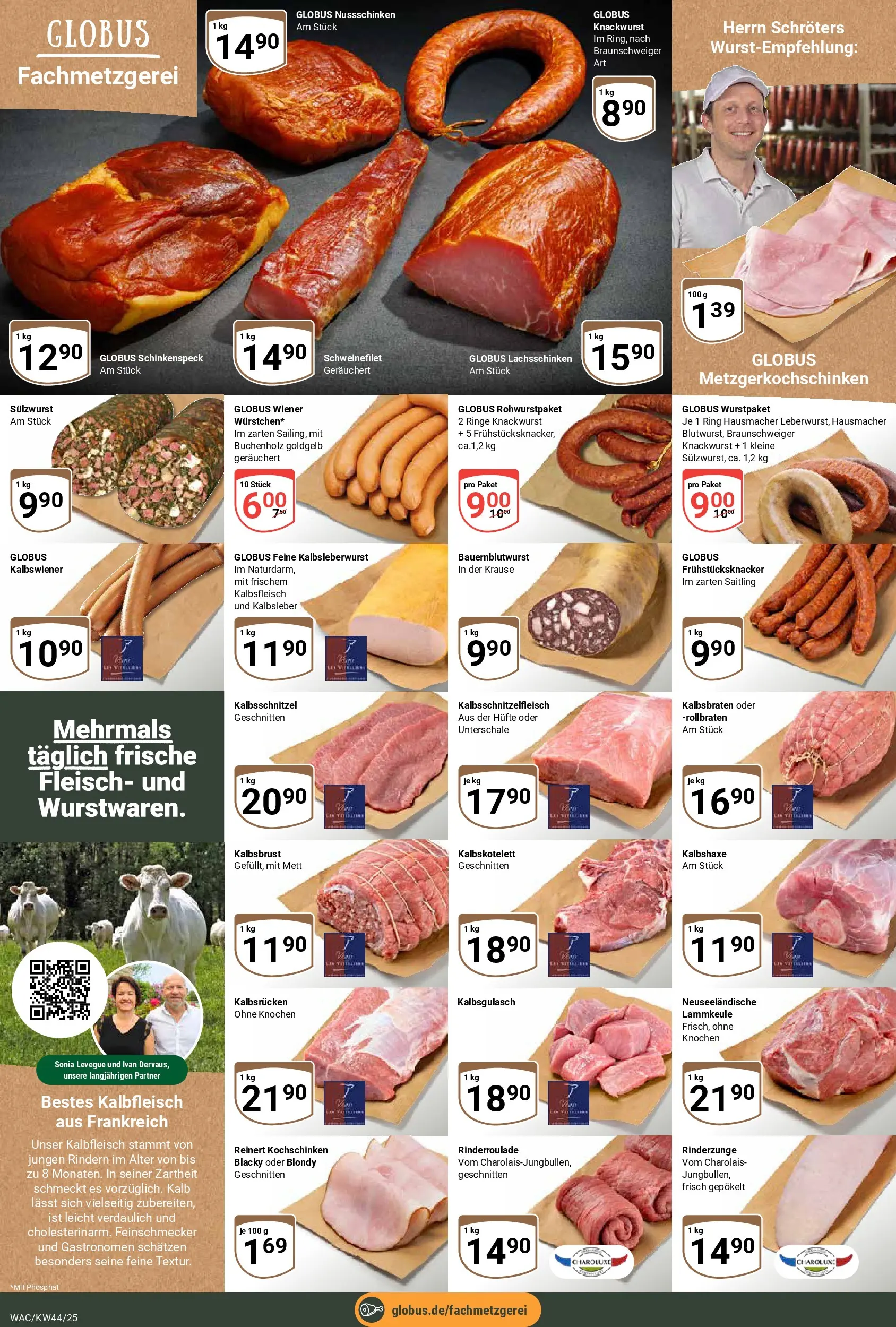 Globus prospekt Markkleeberg	 (ab 26.10.2025) » Angebote online | Seite: 8 | Produkte: Lammkeule, Kalbsleber, Schweinefilet, Fleisch