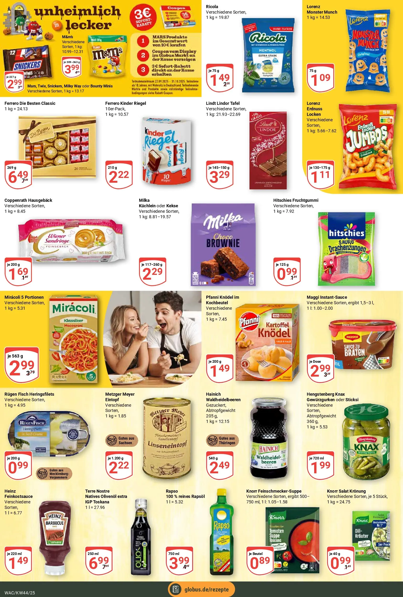 Globus prospekt Markkleeberg	 (ab 26.10.2025) » Angebote online | Seite: 15 | Produkte: Olivenol, Knorr, Snickers, Monster