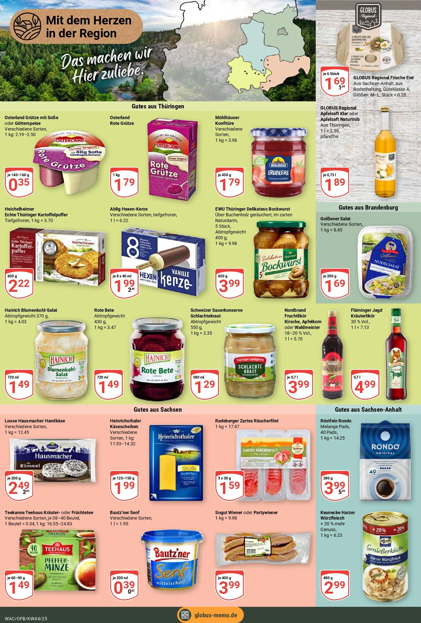 Globus prospekt Markkleeberg	 (ab 26.10.2025) » Angebote online | Seite: 16 | Produkte: Eier, Soße, Kraut, Blumenkohl