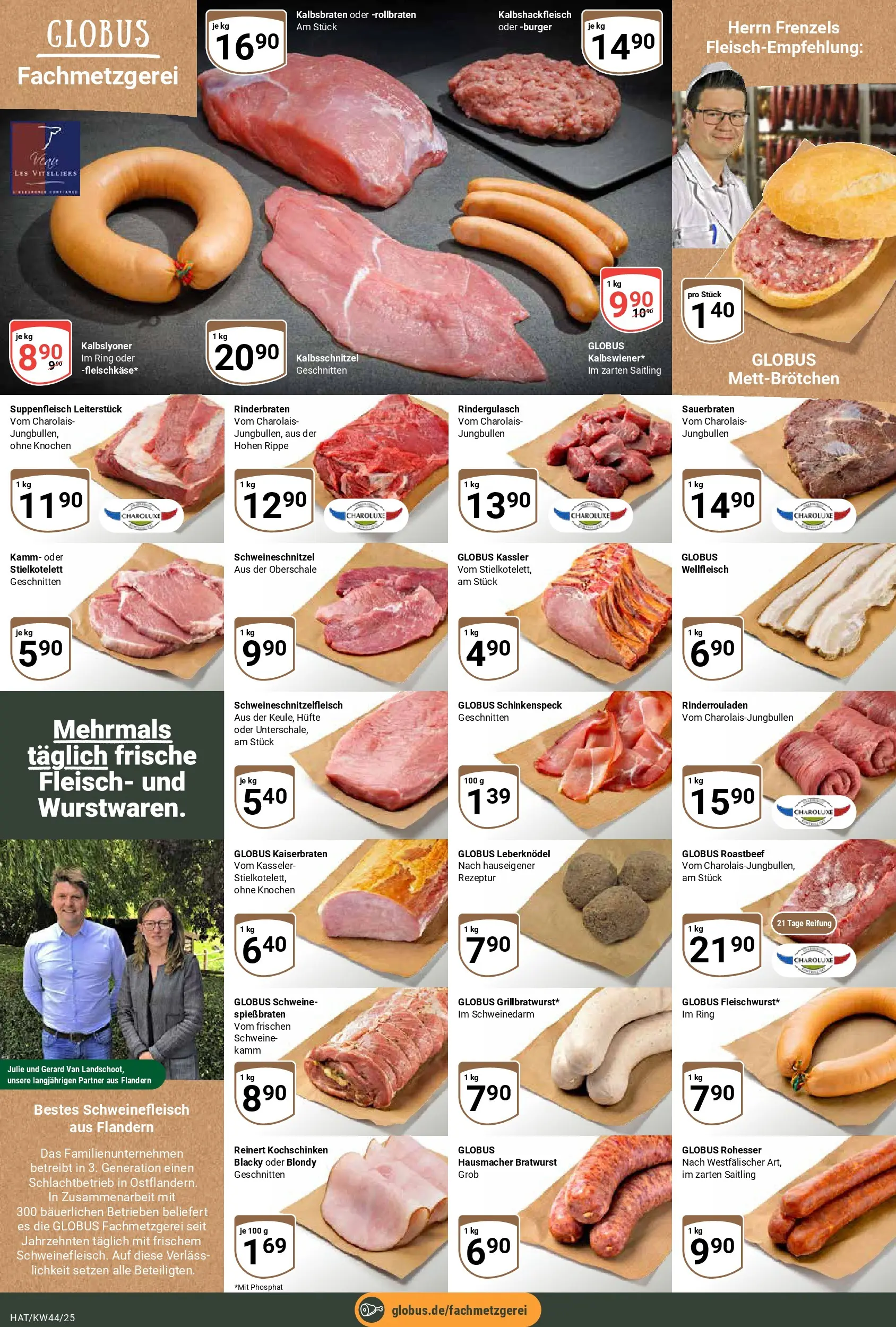 Globus prospekt Hattersheim	 (ab 26.10.2025) » Angebote online | Seite: 8 | Produkte: Rinderbraten, Bratwurst, Roastbeef, Fleisch