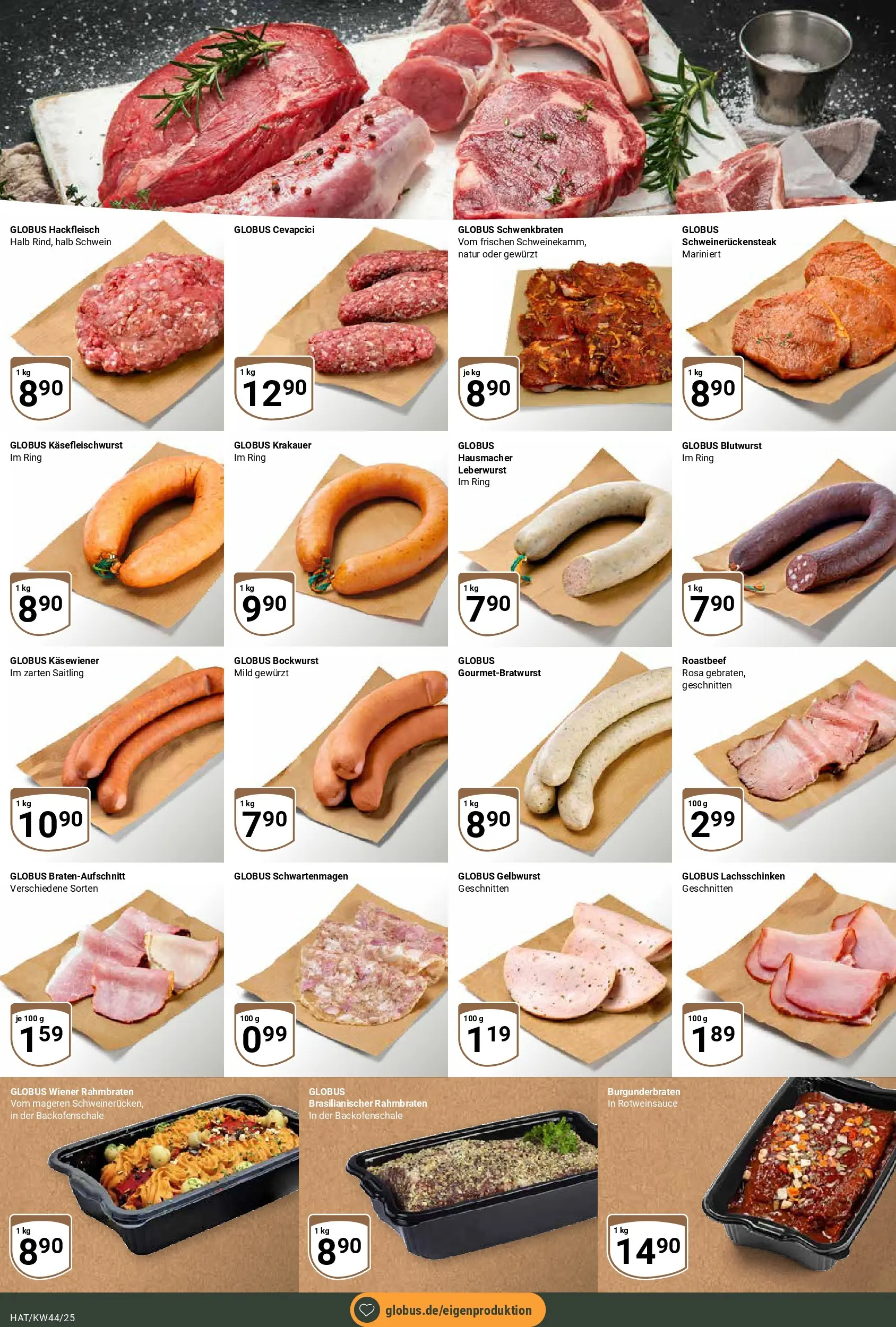 Globus prospekt Hattersheim	 (ab 26.10.2025) » Angebote online | Seite: 9 | Produkte: Cevapcici, Roastbeef, Schweinerucken, Hackfleisch