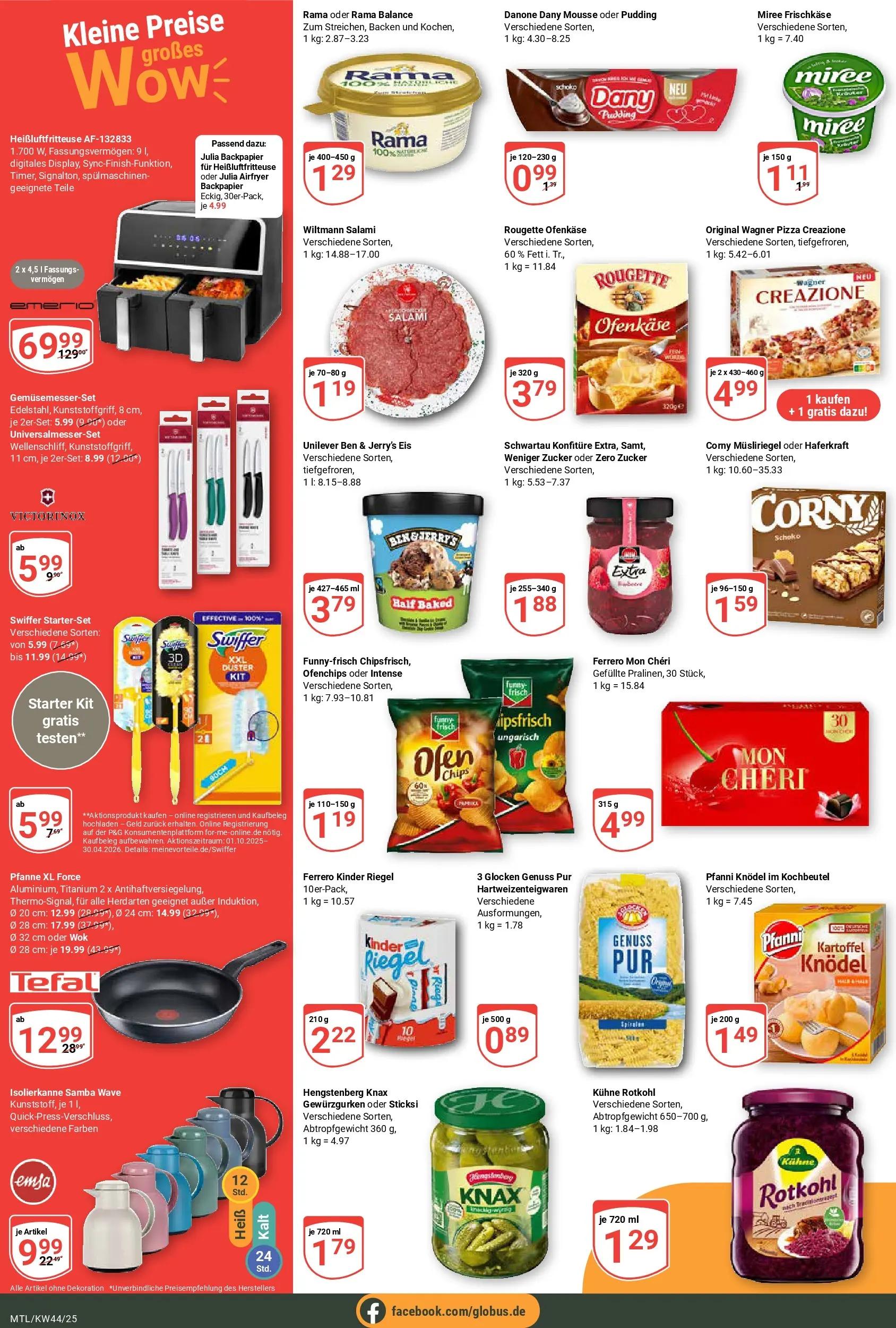 Globus prospekt Maintal-Dörnigheim	 (ab 26.10.2025) » Angebote online | Seite: 2 | Produkte: Rougette ofenkase, Kinder riegel, Pizza, Heißluftfritteuse