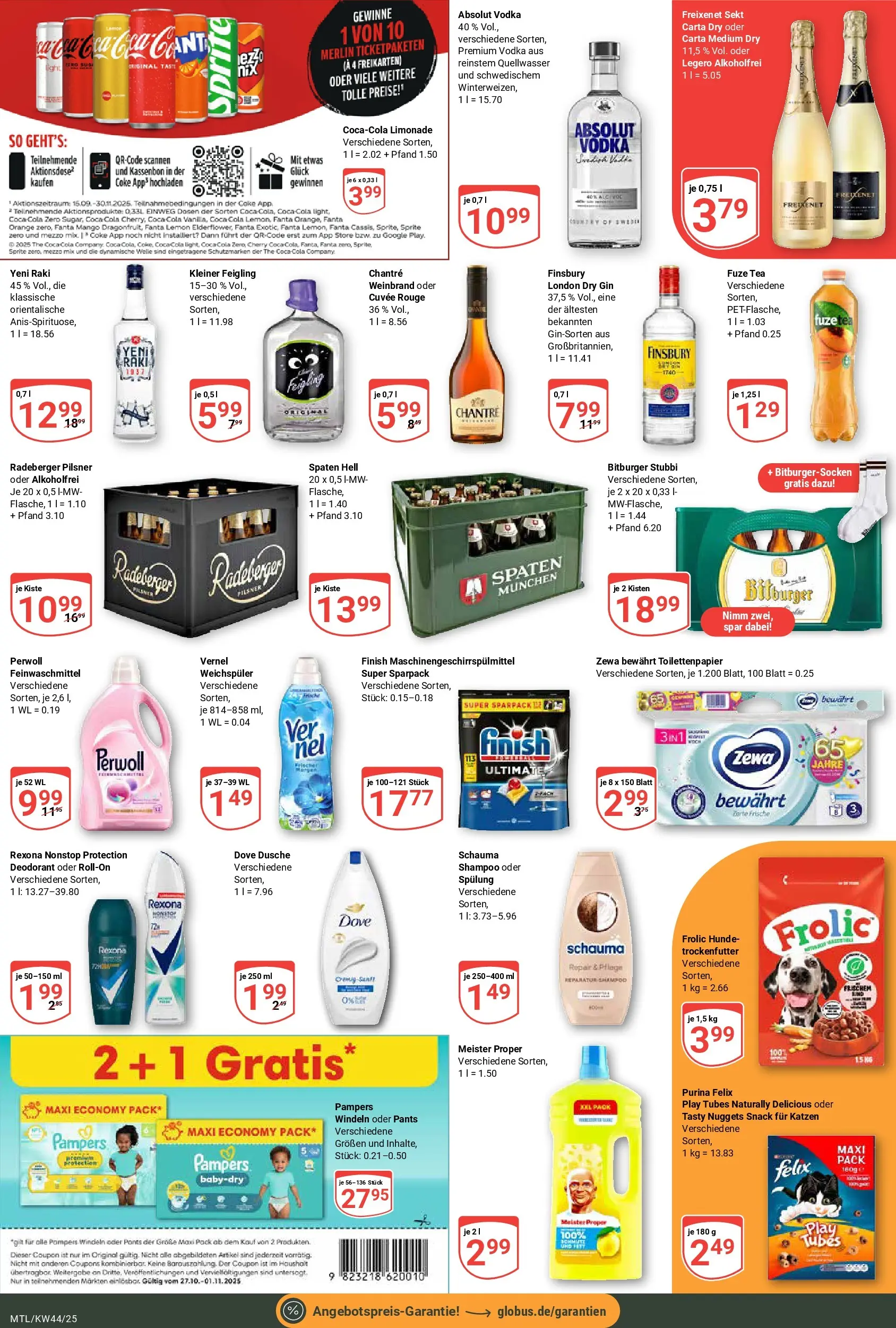 Globus prospekt Maintal-Dörnigheim	 (ab 26.10.2025) » Angebote online | Seite: 5 | Produkte: Bitburger, Fanta, Kleiner feigling, Toilettenpapier