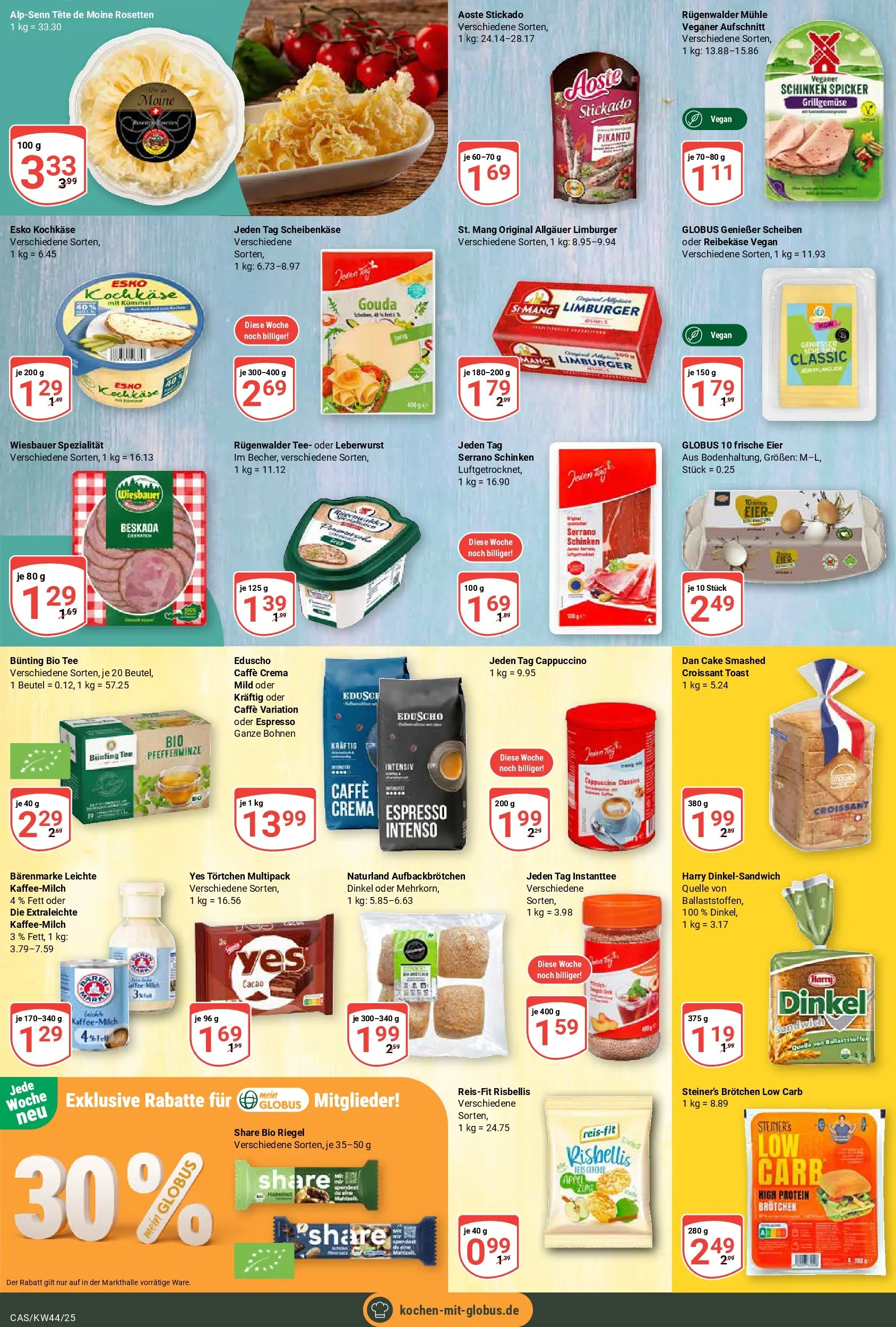 Globus prospekt Castrop-Rauxel	 (ab 26.10.2025) » Angebote online | Seite: 13 | Produkte: Toast, Croissant, Schinken, Eduscho