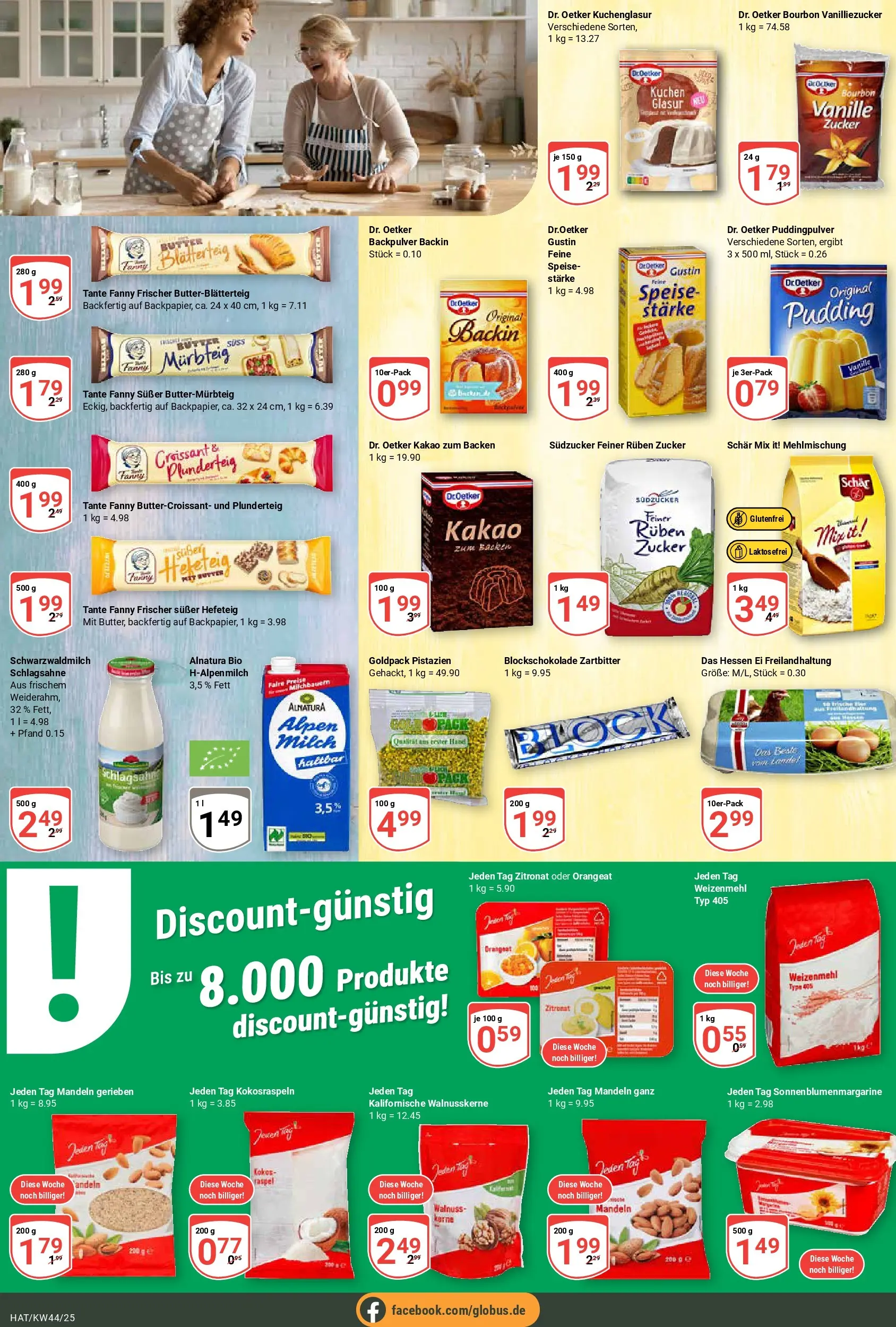 Globus prospekt Hattersheim	 (ab 26.10.2025) » Angebote online | Seite: 16 | Produkte: Schlagsahne, Butter, Mandeln, Pudding