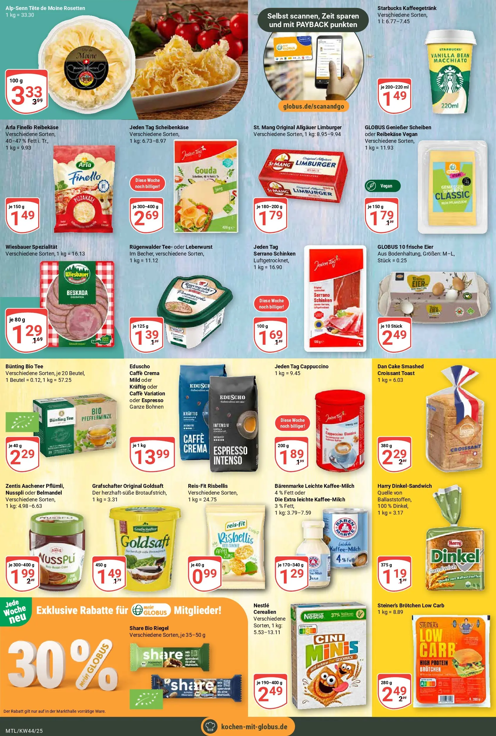 Globus prospekt Maintal-Dörnigheim	 (ab 26.10.2025) » Angebote online | Seite: 12 | Produkte: Toast, Serrano schinken, Schinken, Reibekase