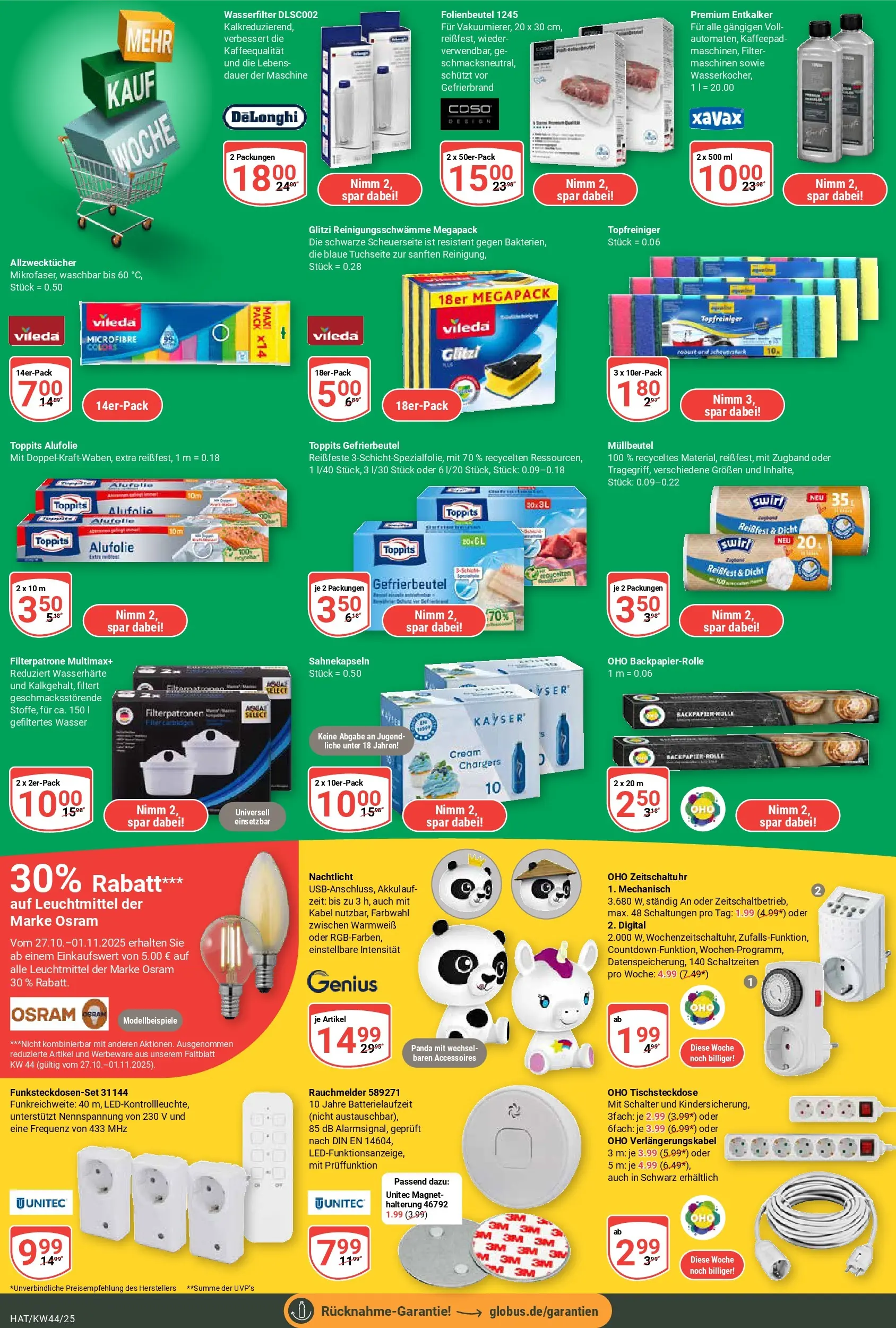 Globus prospekt Hattersheim	 (ab 26.10.2025) » Angebote online | Seite: 27 | Produkte: Kabel, Wasser, Nachtlicht