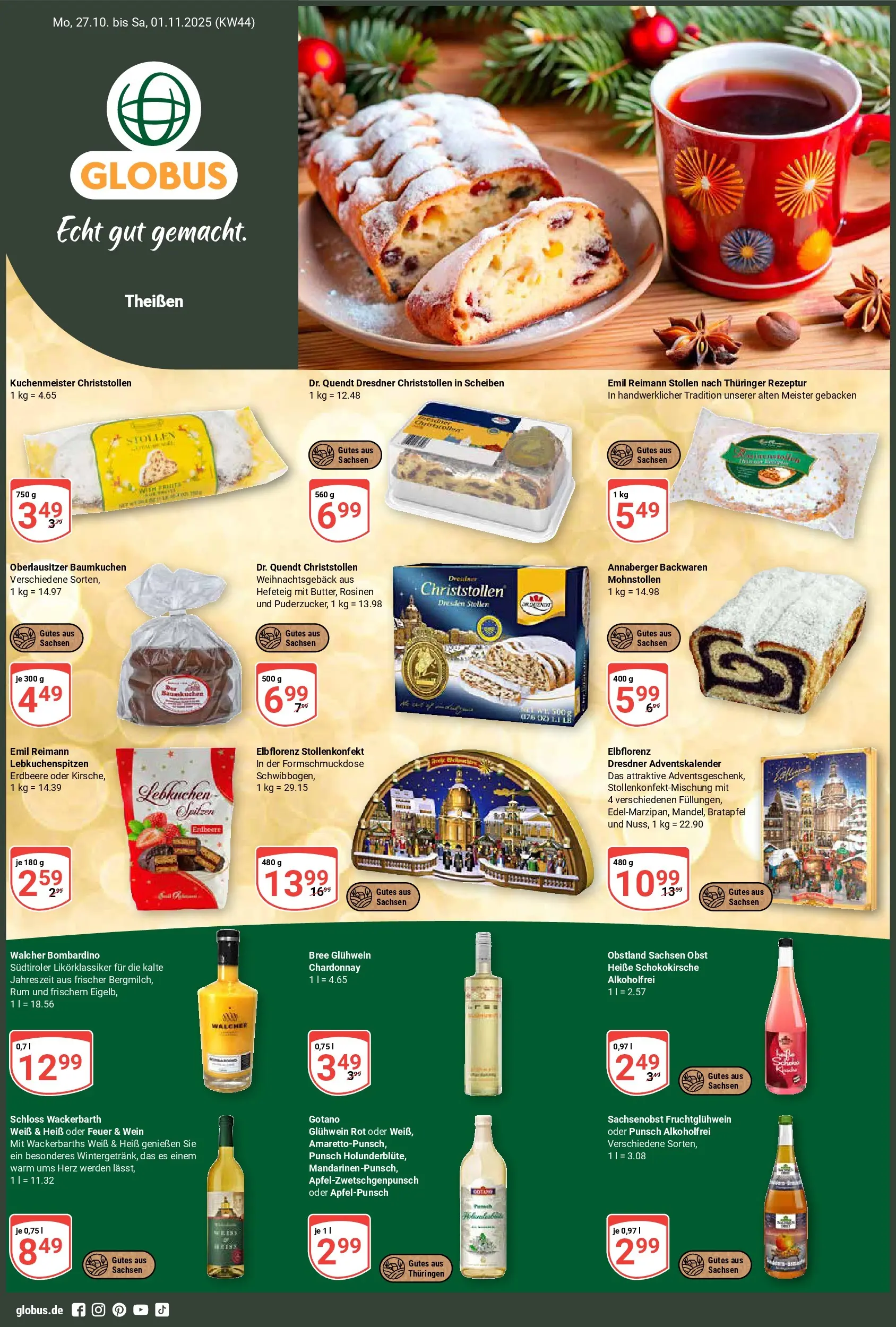 Globus prospekt Zeitz	 (ab 26.10.2025) » Angebote online | Seite: 1 | Produkte: Rum, Bree, Rosinen, Wein