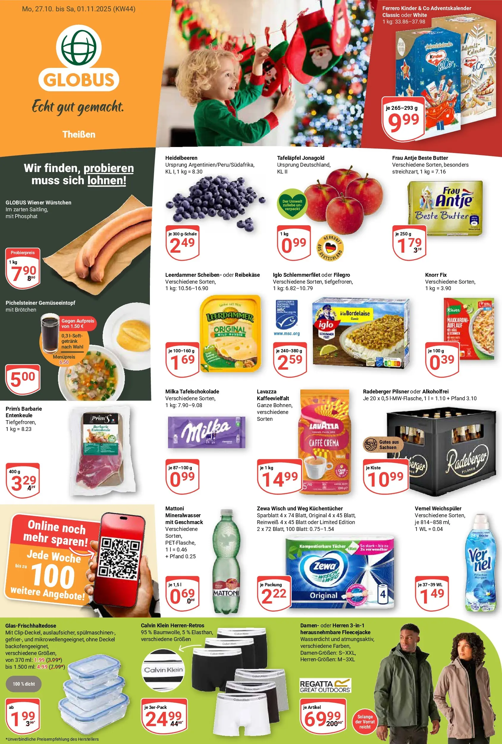 Globus prospekt Zeitz	 (ab 26.10.2025) » Angebote online | Seite: 3 | Produkte: Butter, Iglo, Mineralwasser, Iglo schlemmerfilet
