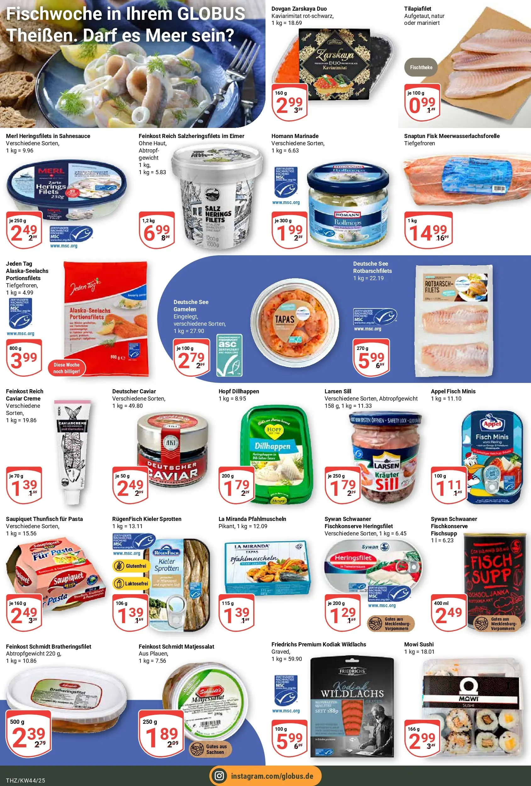 Globus prospekt Zeitz	 (ab 26.10.2025) » Angebote online | Seite: 10 | Produkte: Thunfisch, Garnelen, Salz, Pasta