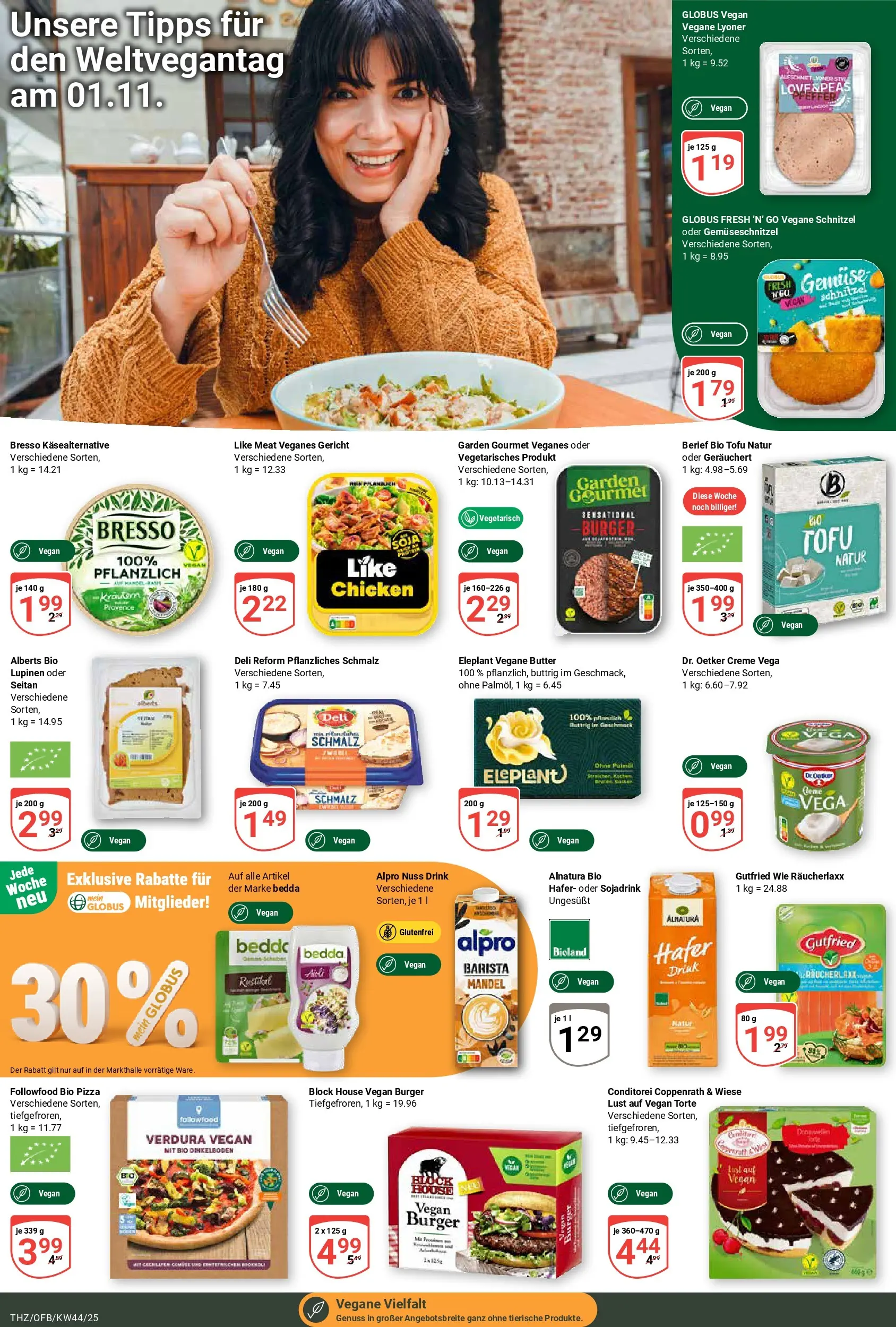 Globus prospekt Zeitz	 (ab 26.10.2025) » Angebote online | Seite: 14 | Produkte: Schnitzel, Bresso, Creme, Pizza