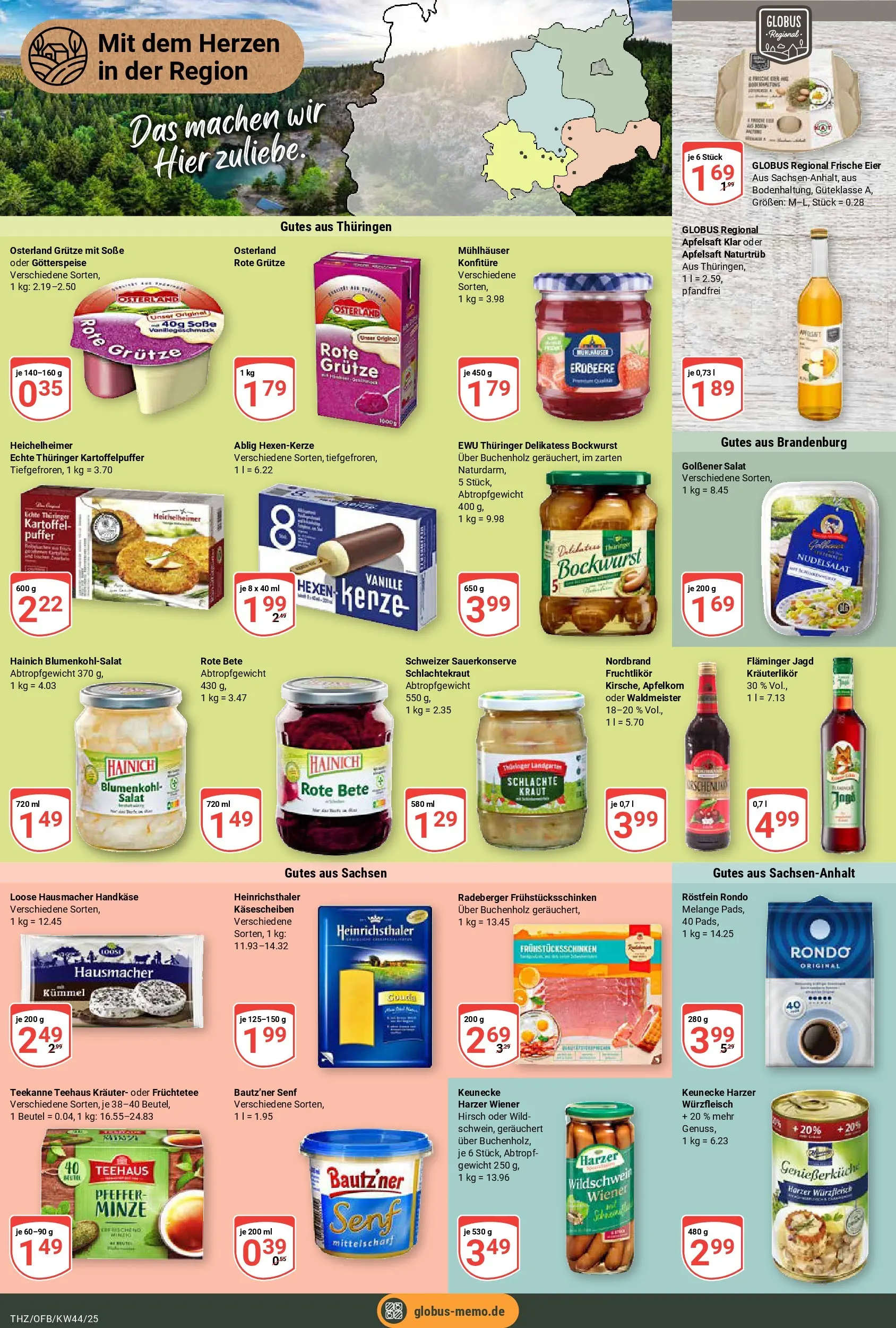 Globus prospekt Zeitz	 (ab 26.10.2025) » Angebote online | Seite: 17 | Produkte: Apfelsaft, Pfeffer, Teekanne, Blumenkohl