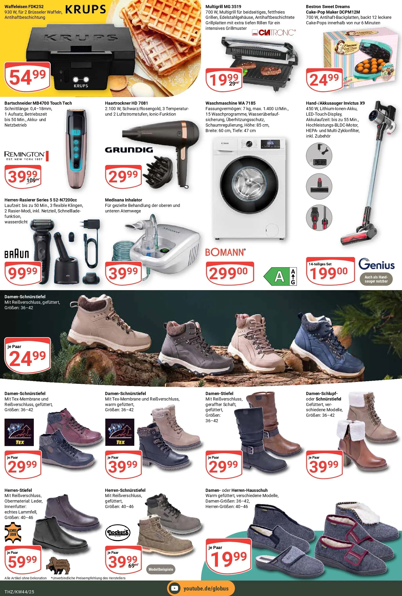 Globus prospekt Zeitz	 (ab 26.10.2025) » Angebote online | Seite: 29 | Produkte: Krups, Haartrockner, Waschmaschine, Waffeleisen