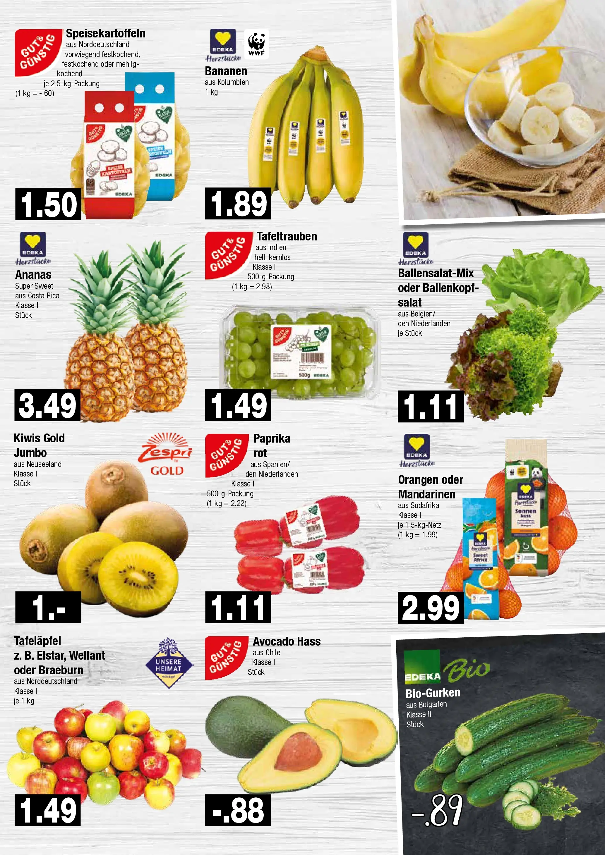 Edeka prospekt Hamburg	 (ab 26.10.2025) » Angebote Online | Seite: 3 | Produkte: Paprika rot, Bananen, Orangen, Ananas
