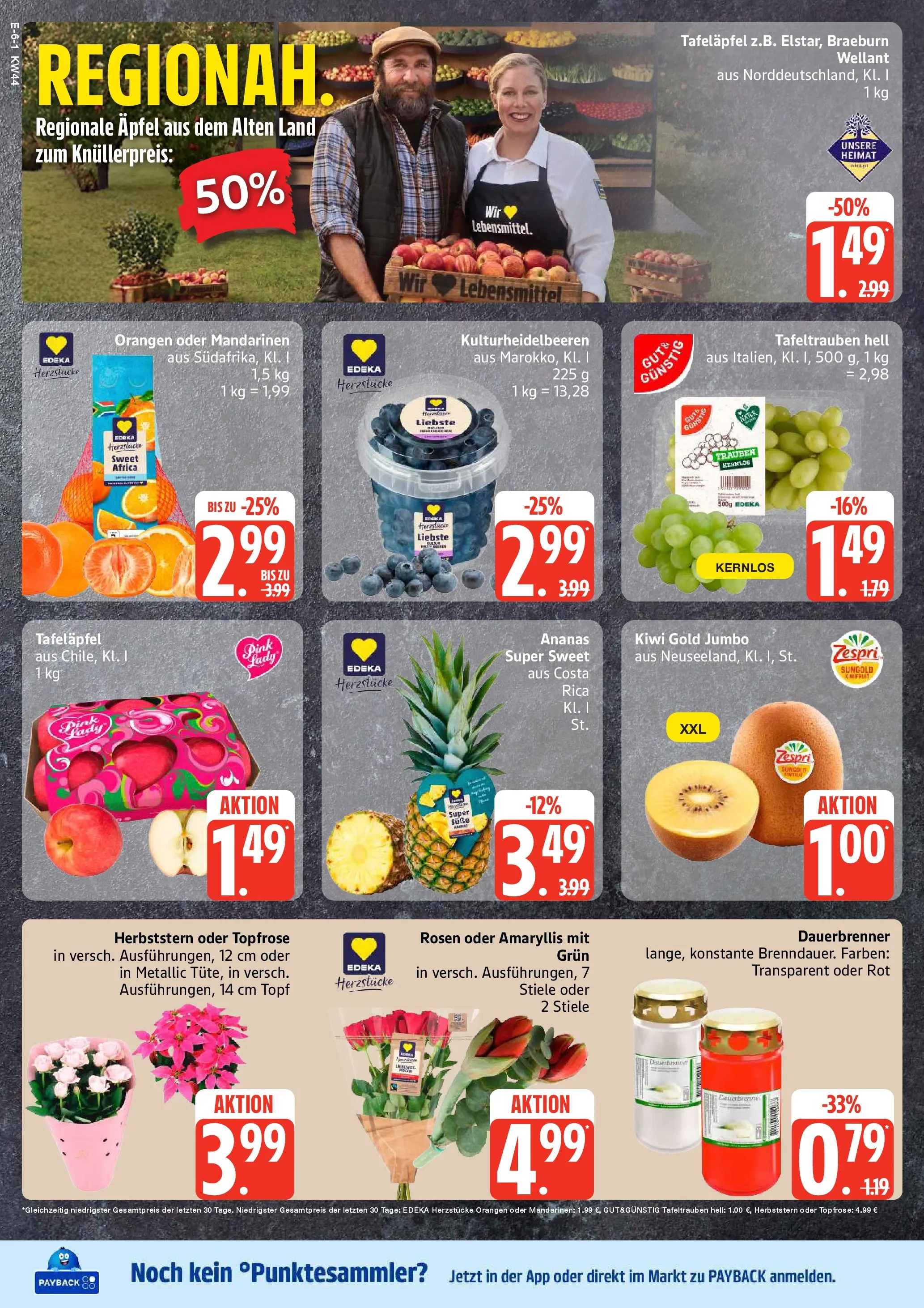 Edeka prospekt Großenwiehe	 (ab 26.10.2025) » Angebote Online | Seite: 6 | Produkte: Trauben, Mandarinen, Orangen, Ananas