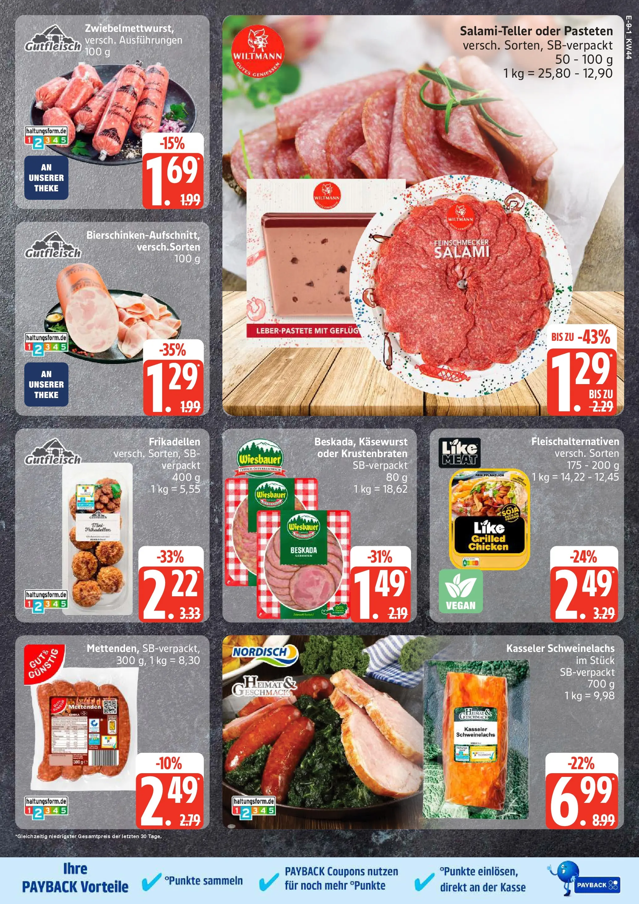 Edeka prospekt Großenwiehe	 (ab 26.10.2025) » Angebote Online | Seite: 9 | Produkte: Theke, Krustenbraten, Like meat, Salami