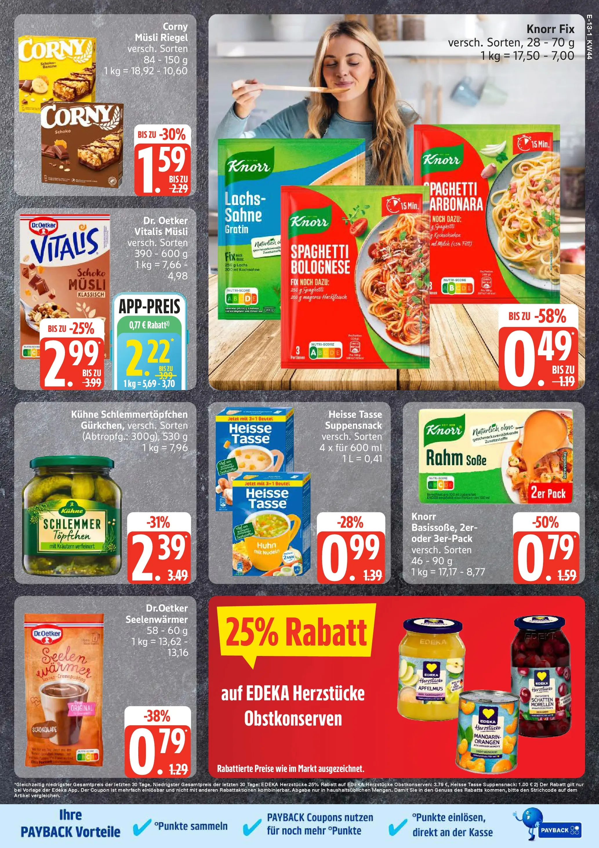 Edeka prospekt Großenwiehe	 (ab 26.10.2025) » Angebote Online | Seite: 13 | Produkte: Musli, Schokolade, Orangen, Sahne