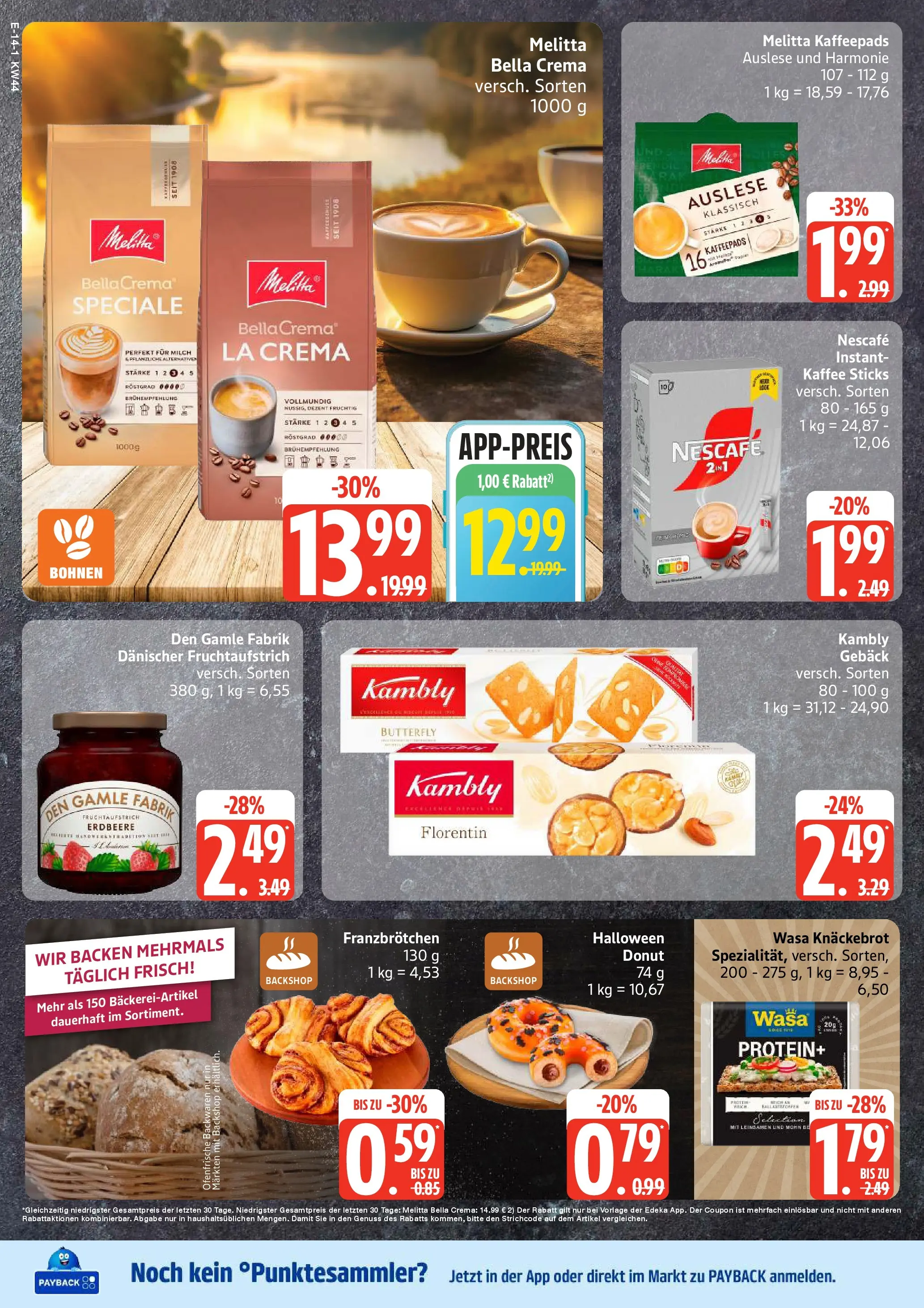 Edeka prospekt Großenwiehe	 (ab 26.10.2025) » Angebote Online | Seite: 14 | Produkte: Melitta, Nescafe, Milch, Kaffee