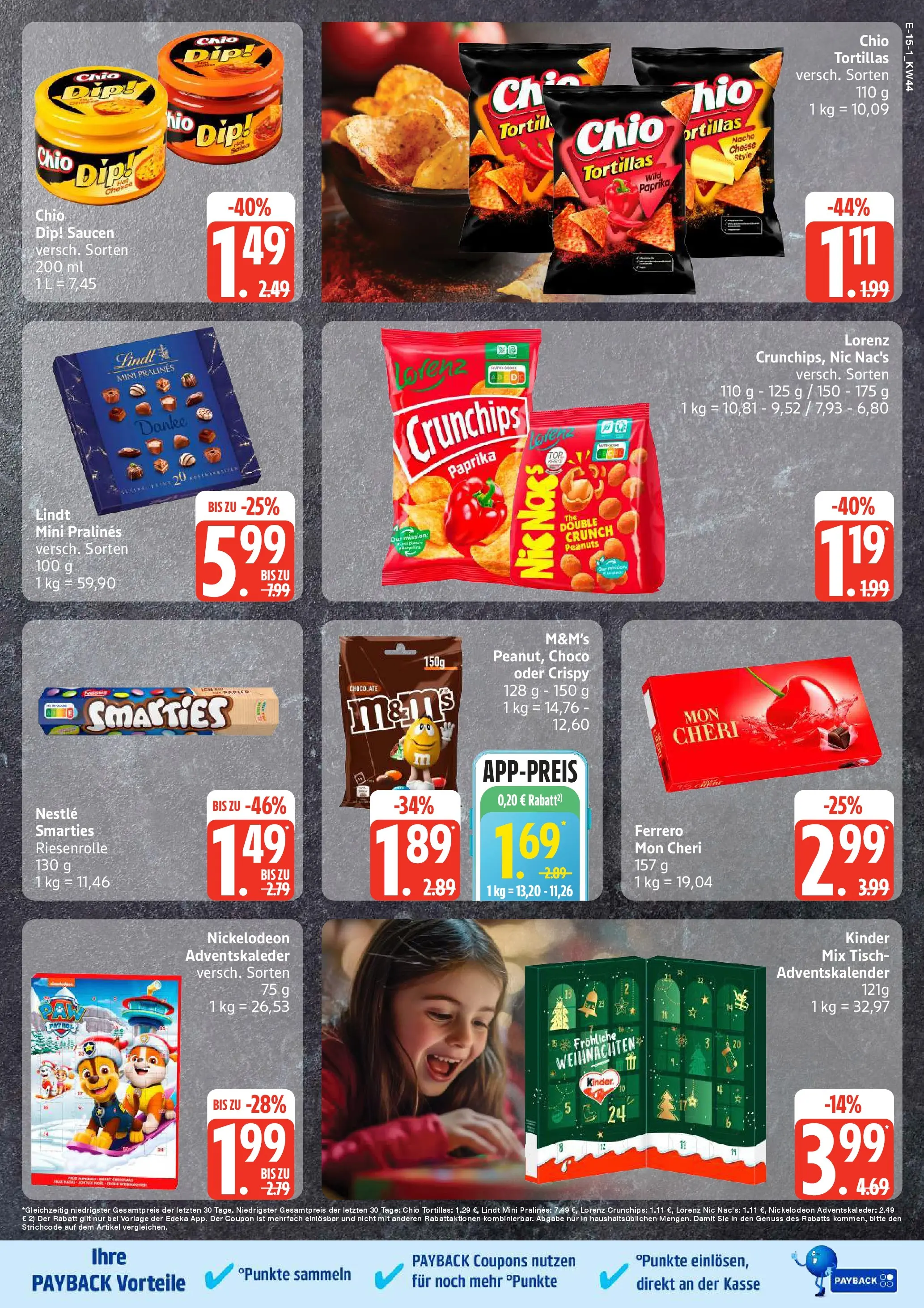 Edeka prospekt Großenwiehe	 (ab 26.10.2025) » Angebote Online | Seite: 15 | Produkte: Smarties, M&M's, Lindt, Mon cheri