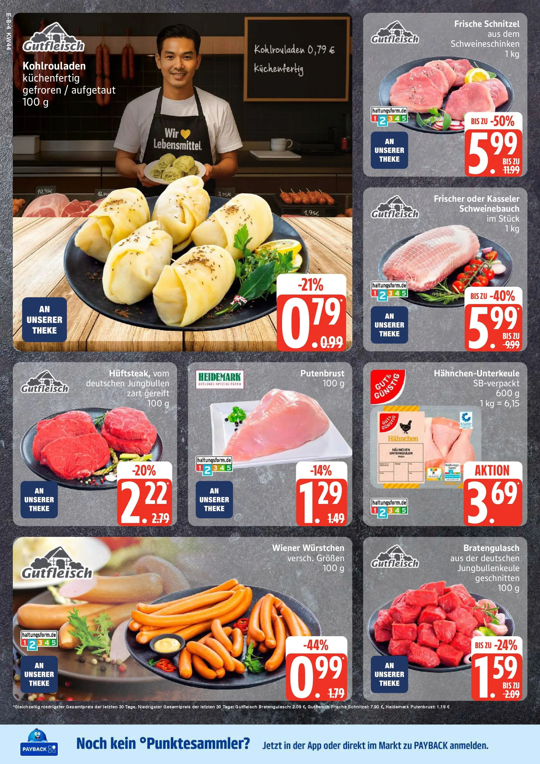 Edeka prospekt Neuruppin	 (ab 26.10.2025) » Angebote Online | Seite: 8 | Produkte: Wiener wurstchen, Theke, Schweinebauch, Schnitzel