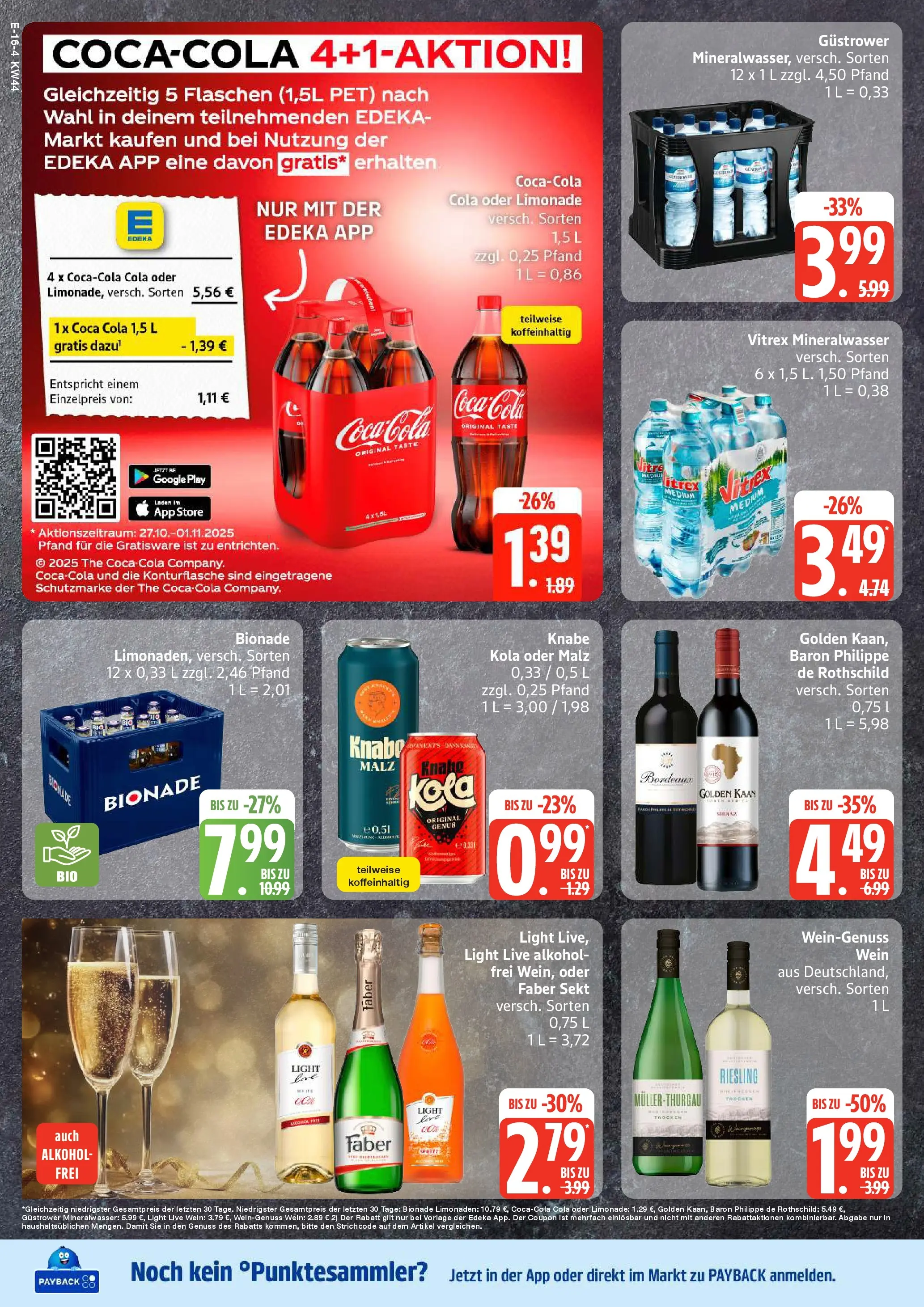 Edeka prospekt Neuruppin	 (ab 26.10.2025) » Angebote Online | Seite: 16 | Produkte: Coca cola, Sekt, Limonade, Wein