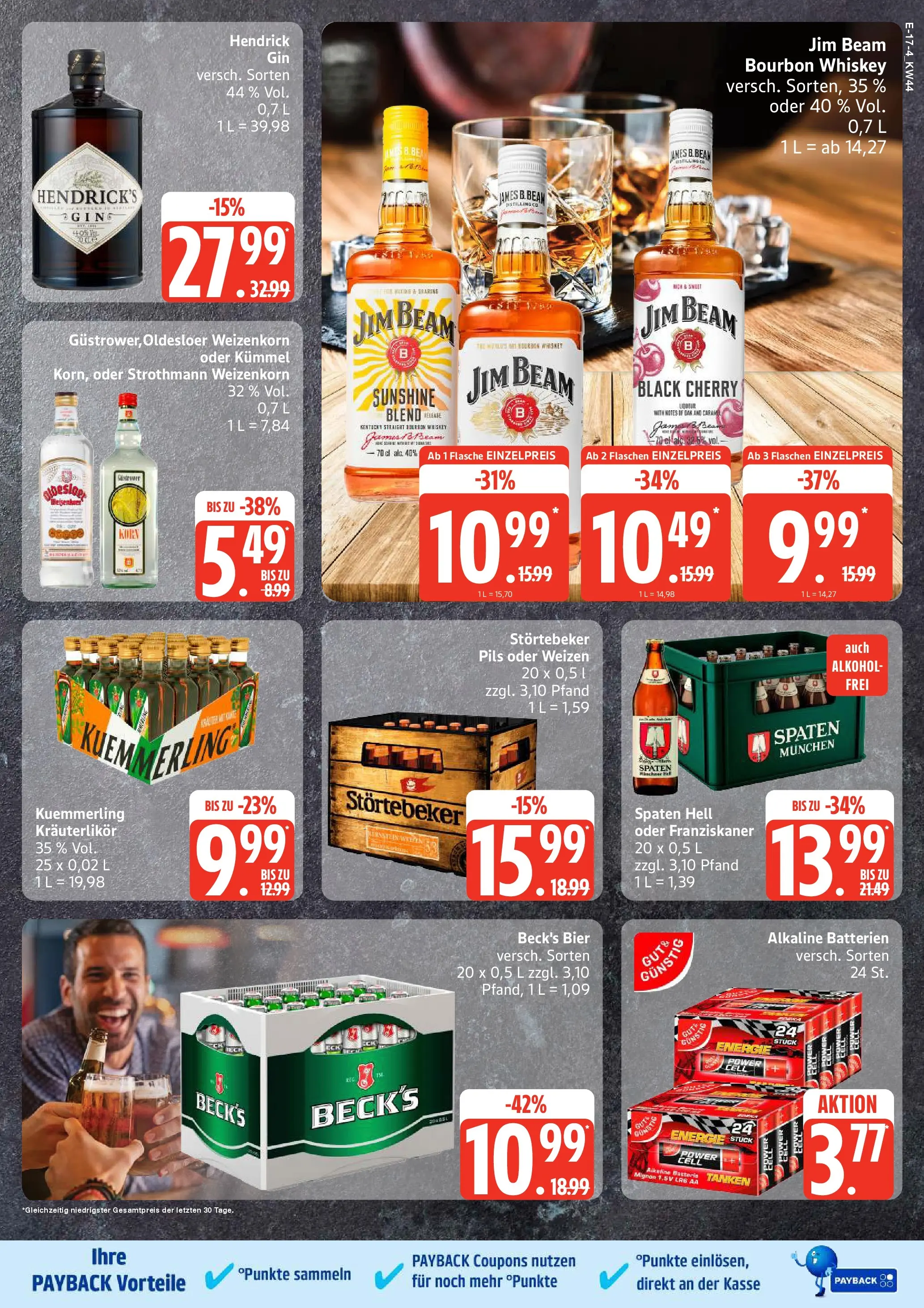 Edeka prospekt Neuruppin	 (ab 26.10.2025) » Angebote Online | Seite: 17 | Produkte: Jim beam, Bier, Kuemmerling, Gin