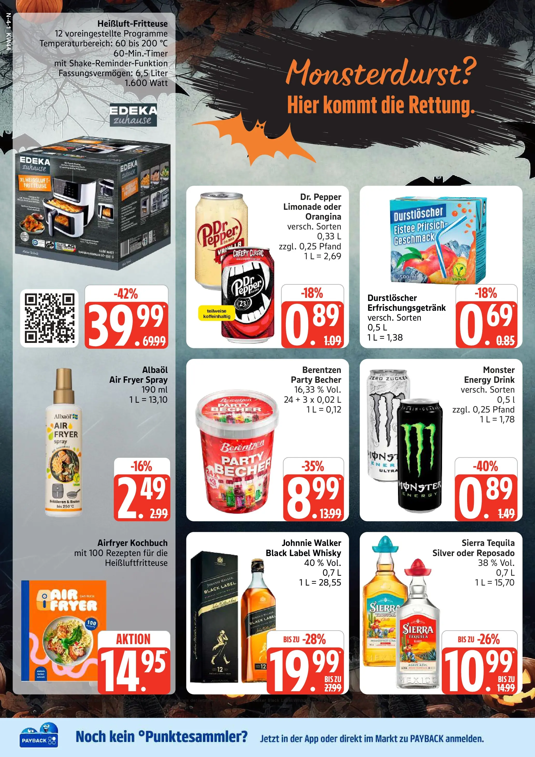 Edeka prospekt Rostock	 (ab 26.10.2025) » Angebote Online | Seite: 4 | Produkte: Durstloscher, Limonade, Monster, Johnnie walker