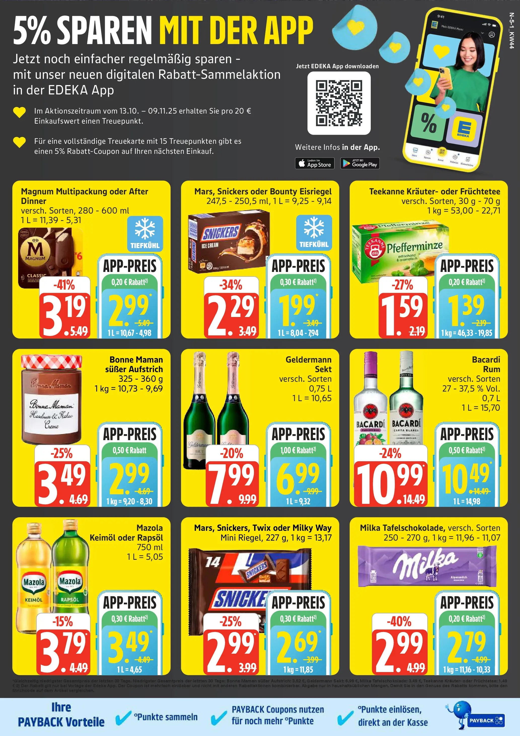 Edeka prospekt Rostock	 (ab 26.10.2025) » Angebote Online | Seite: 5 | Produkte: Snickers, Creme, Twix, Bonne maman