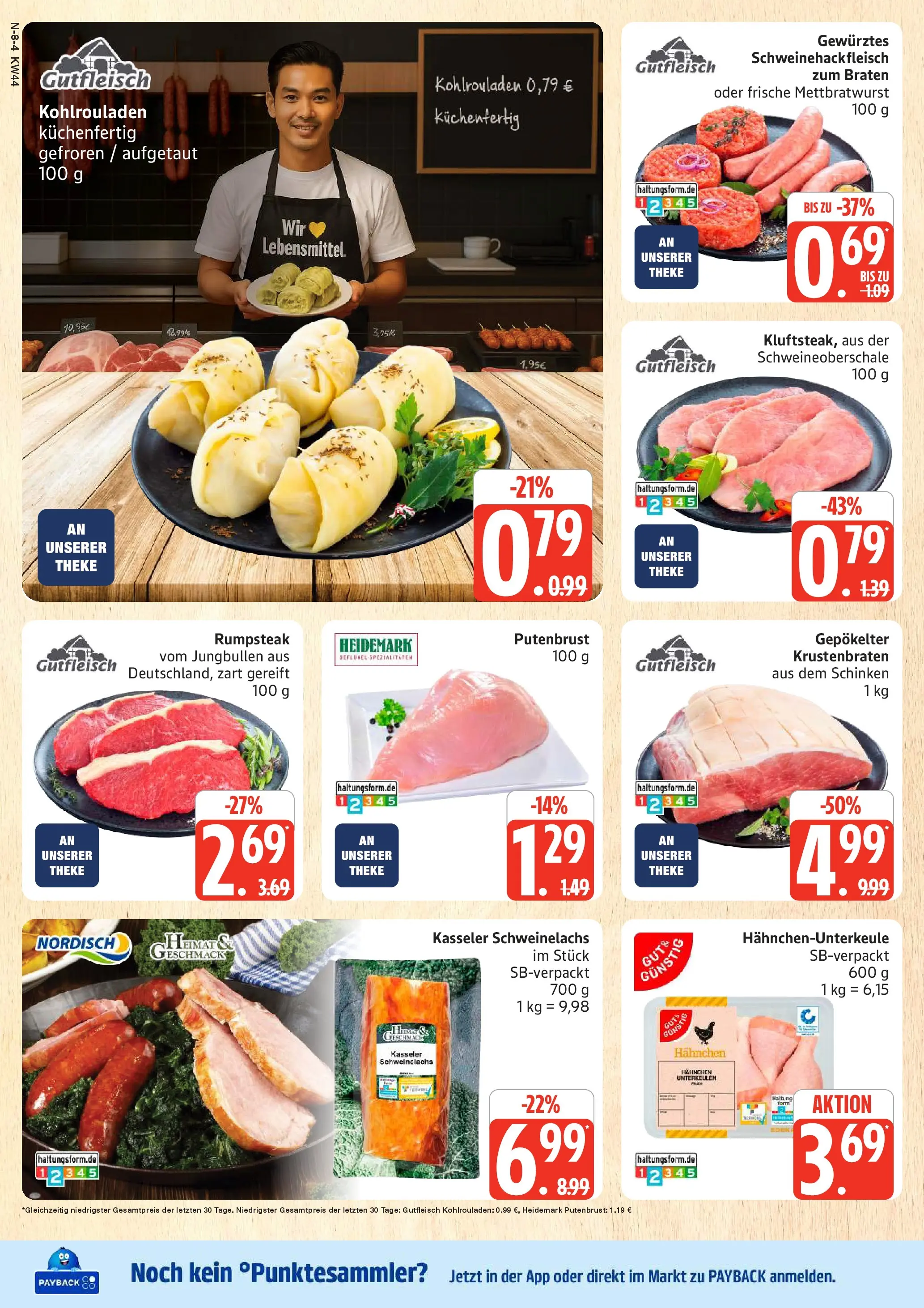 Edeka prospekt Rostock	 (ab 26.10.2025) » Angebote Online | Seite: 8 | Produkte: Hahnchen, Theke, Krustenbraten, Schinken