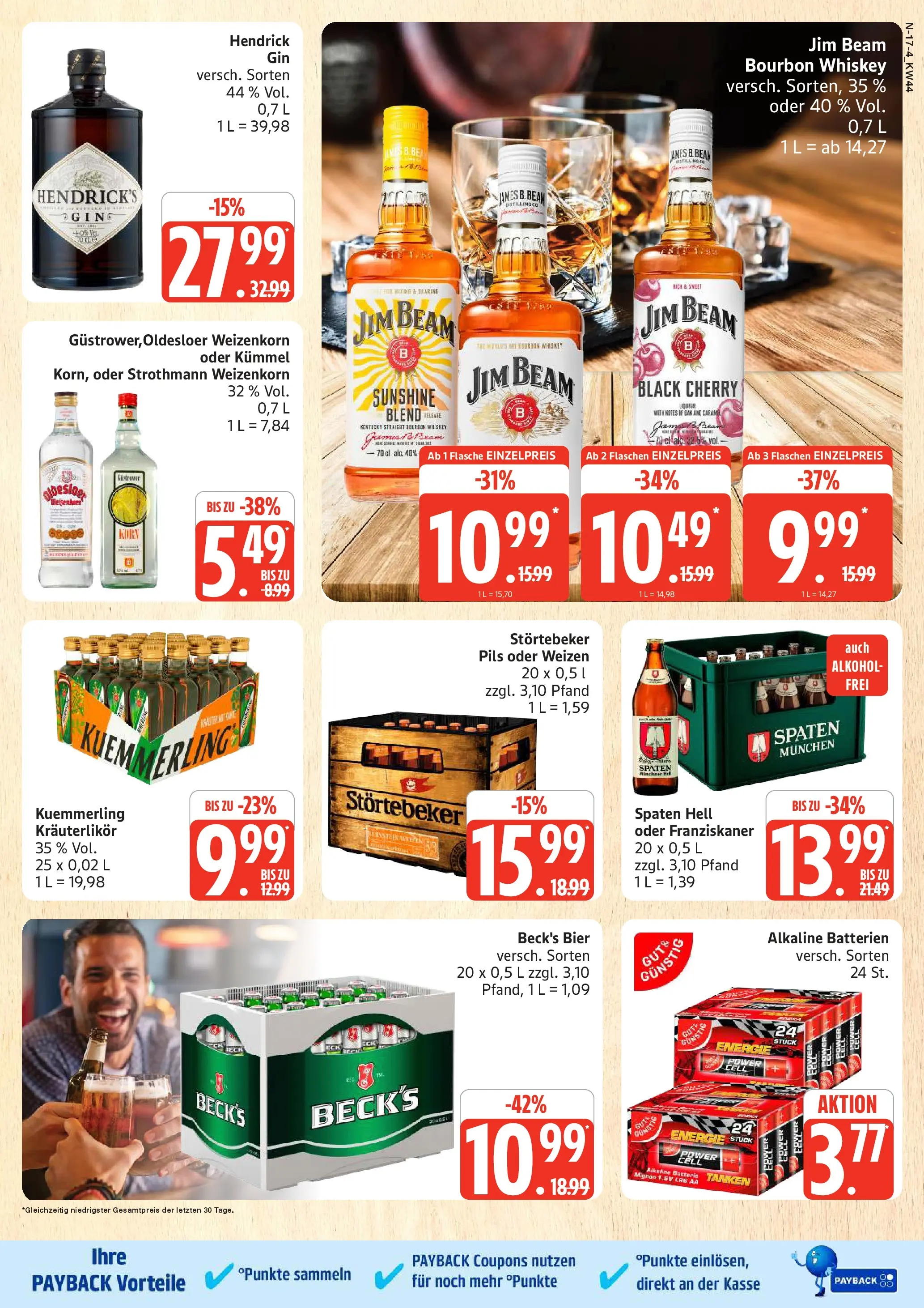Edeka prospekt Rostock	 (ab 26.10.2025) » Angebote Online | Seite: 17 | Produkte: Jim beam, Bier, Pils, Whiskey