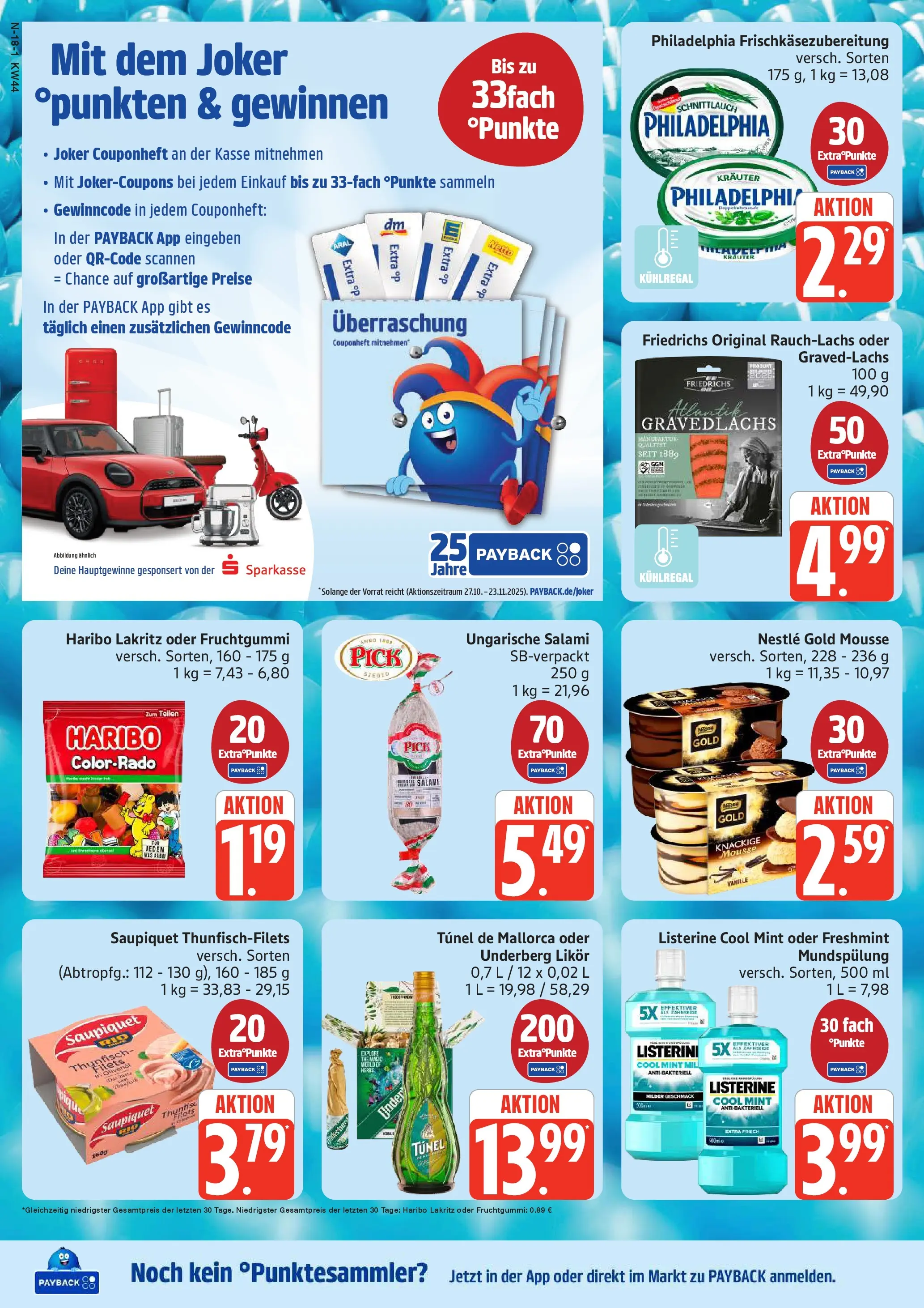 Edeka prospekt Rostock	 (ab 26.10.2025) » Angebote Online | Seite: 18 | Produkte: Thunfisch, Likör, Salami, Listerine