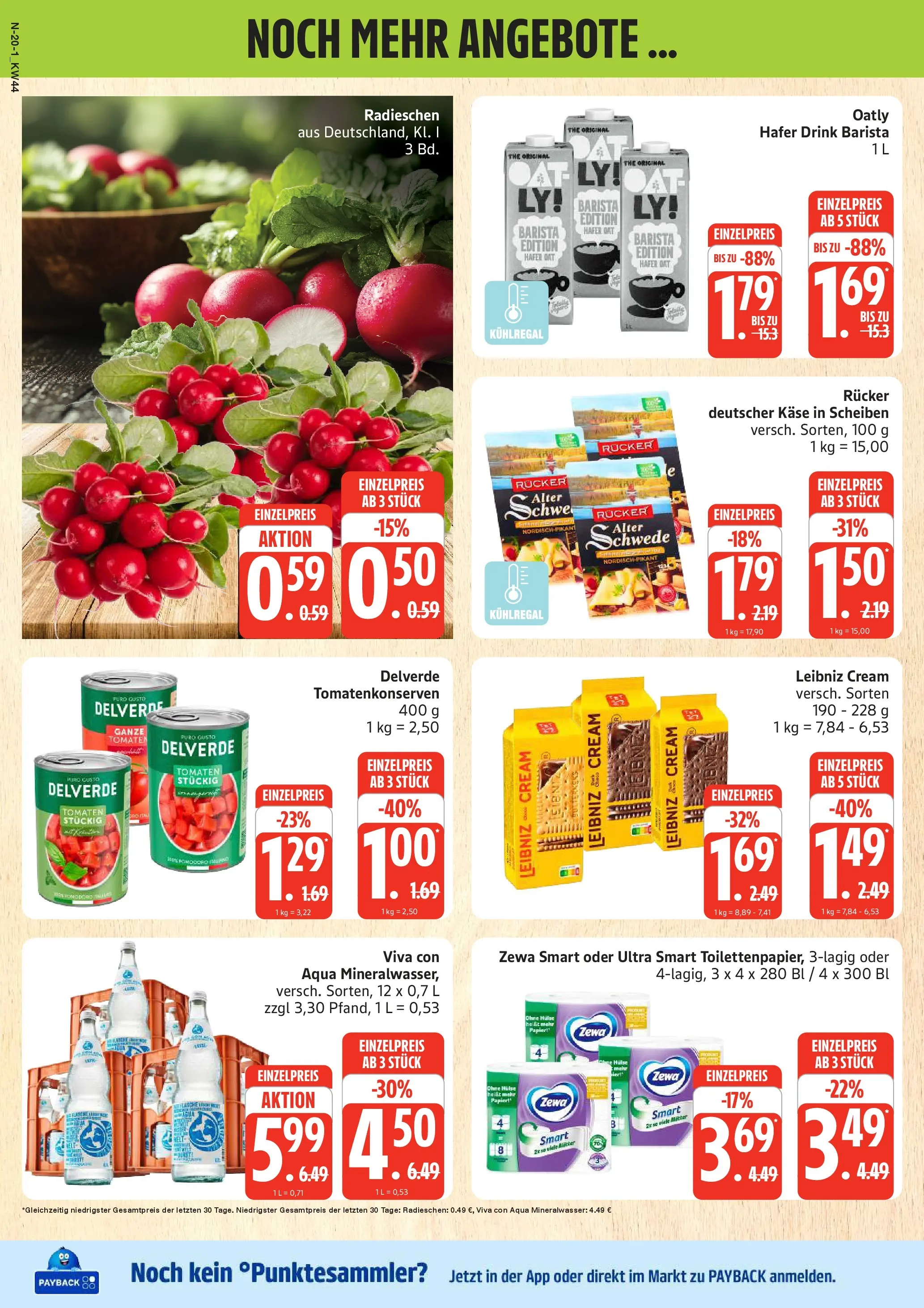 Edeka prospekt Rostock	 (ab 26.10.2025) » Angebote Online | Seite: 20 | Produkte: Käse, Zewa, Tomaten, Oatly
