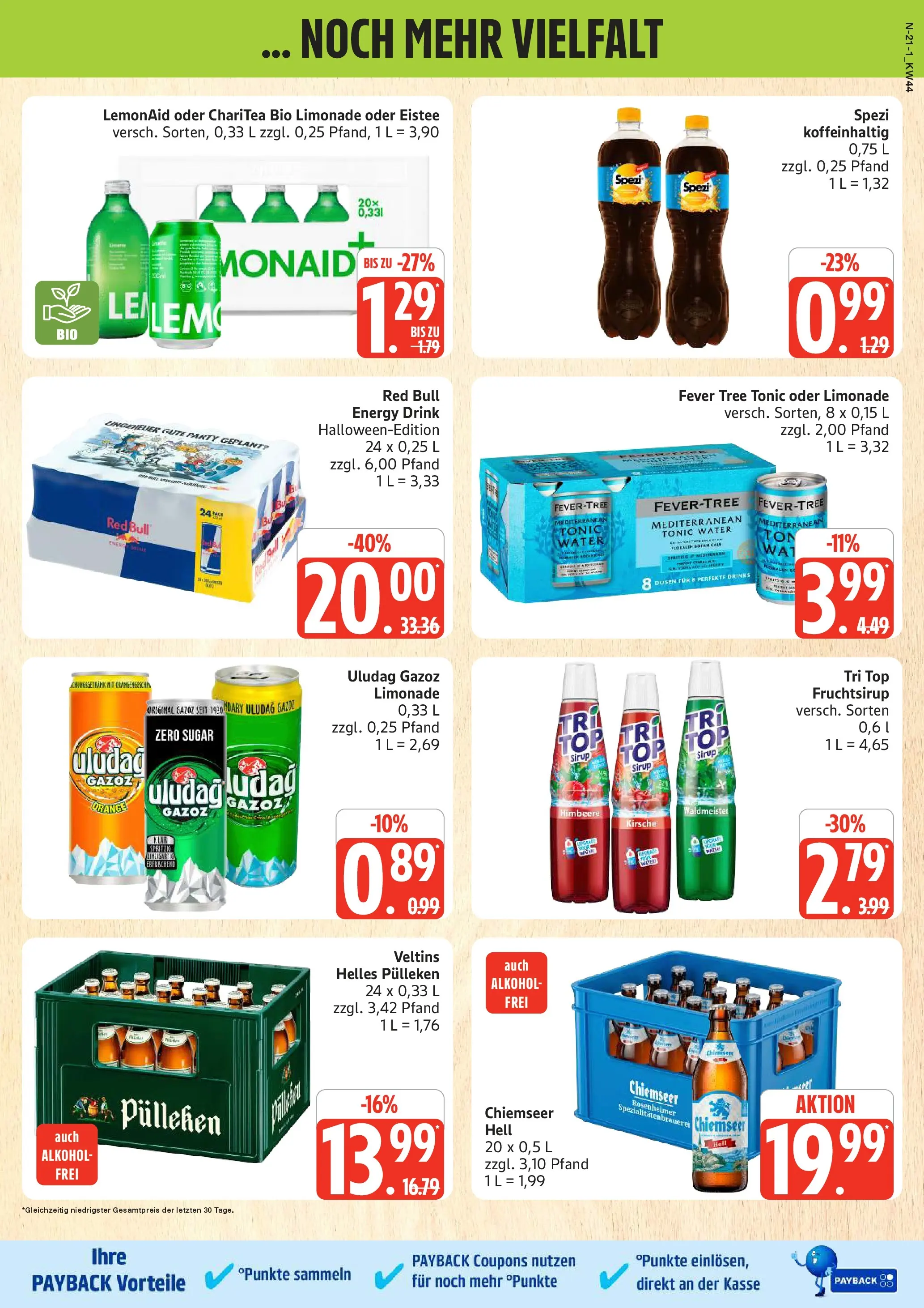 Edeka prospekt Rostock	 (ab 26.10.2025) » Angebote Online | Seite: 21 | Produkte: Helles pulleken, Top, Energy, Veltins
