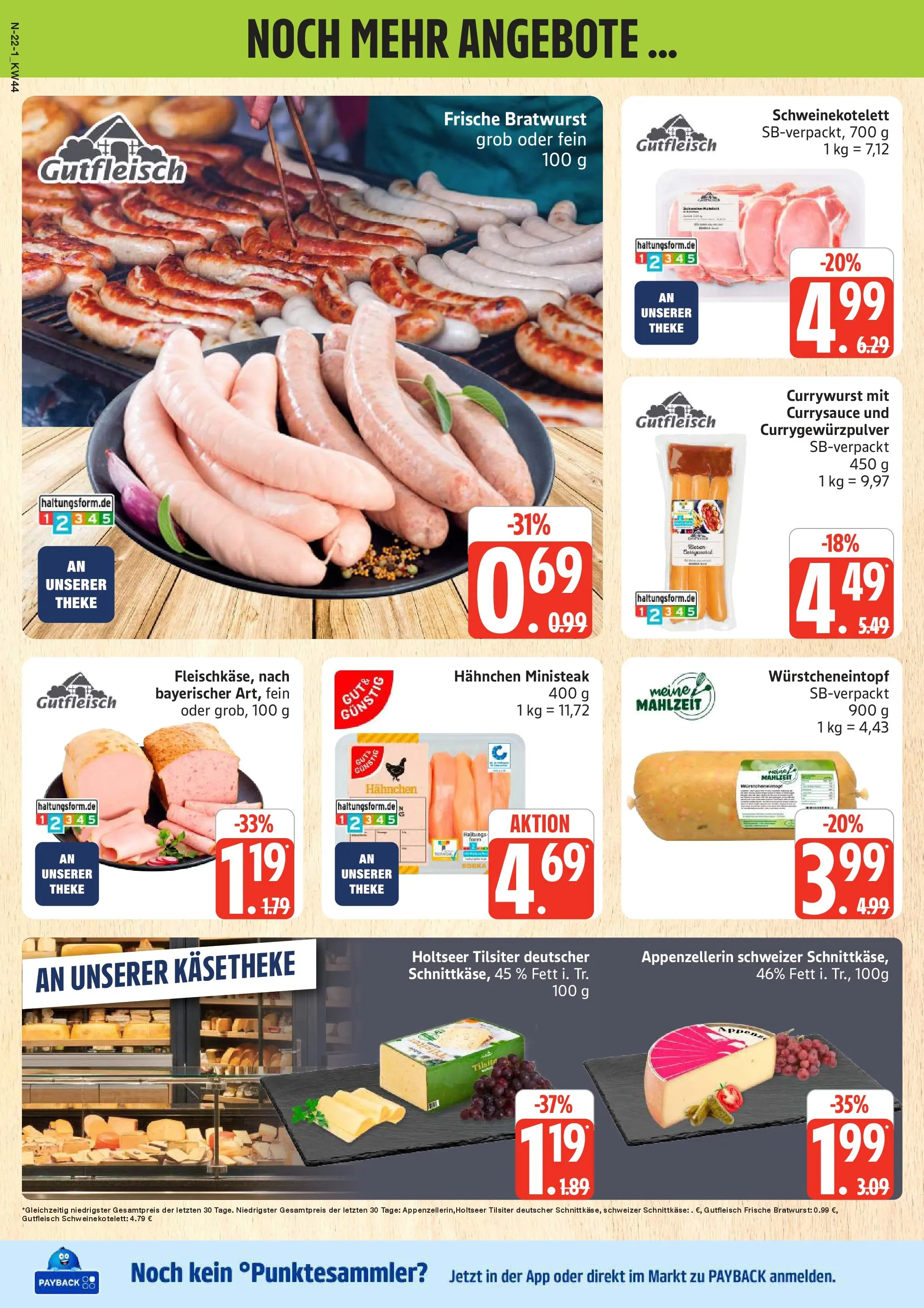 Edeka prospekt Rostock	 (ab 26.10.2025) » Angebote Online | Seite: 22 | Produkte: Hahnchen, Theke, Bratwurst, Steak