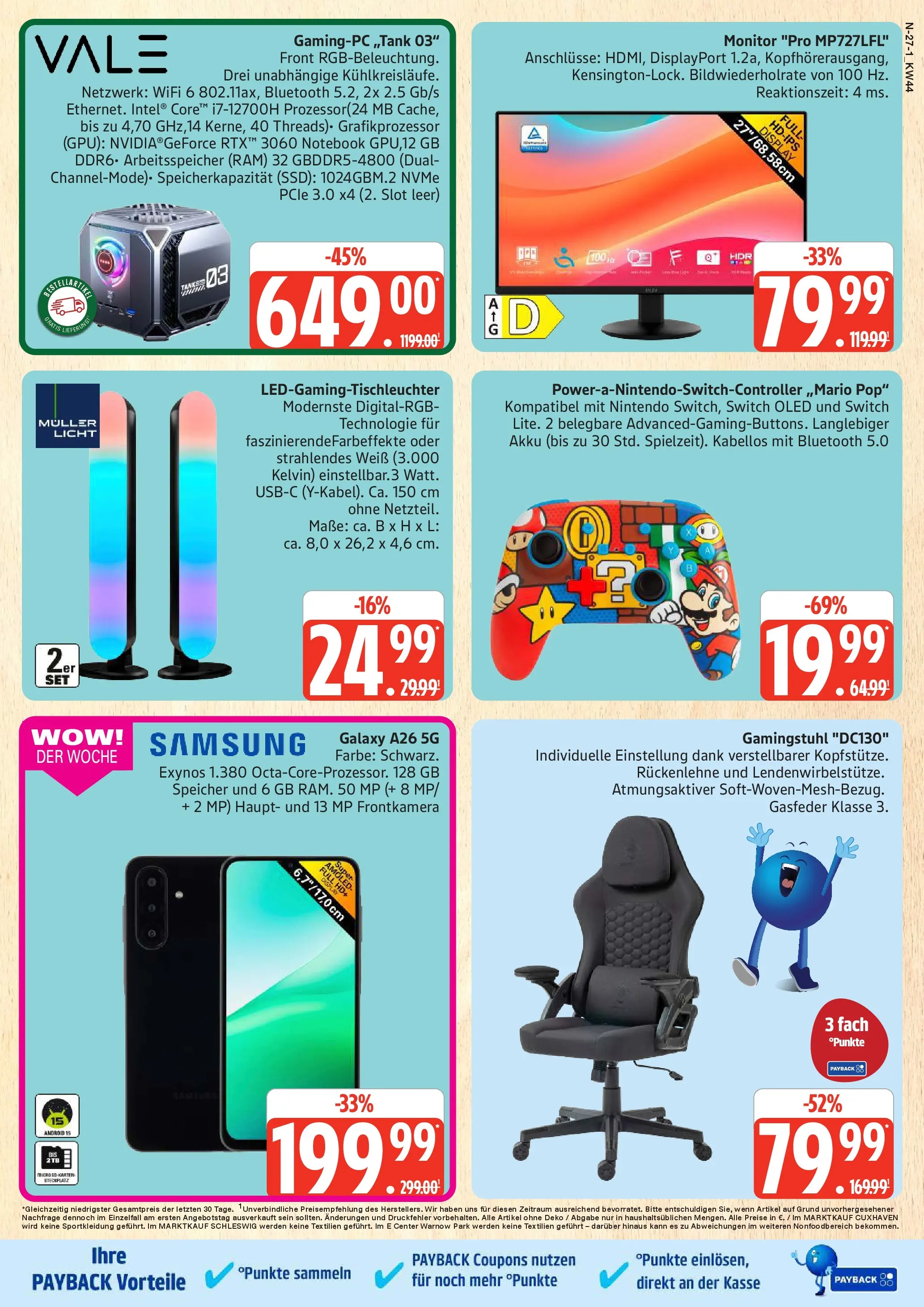 Edeka prospekt Rostock	 (ab 26.10.2025) » Angebote Online | Seite: 27 | Produkte: Gamingstuhl, Notebook, Smartphone, PC